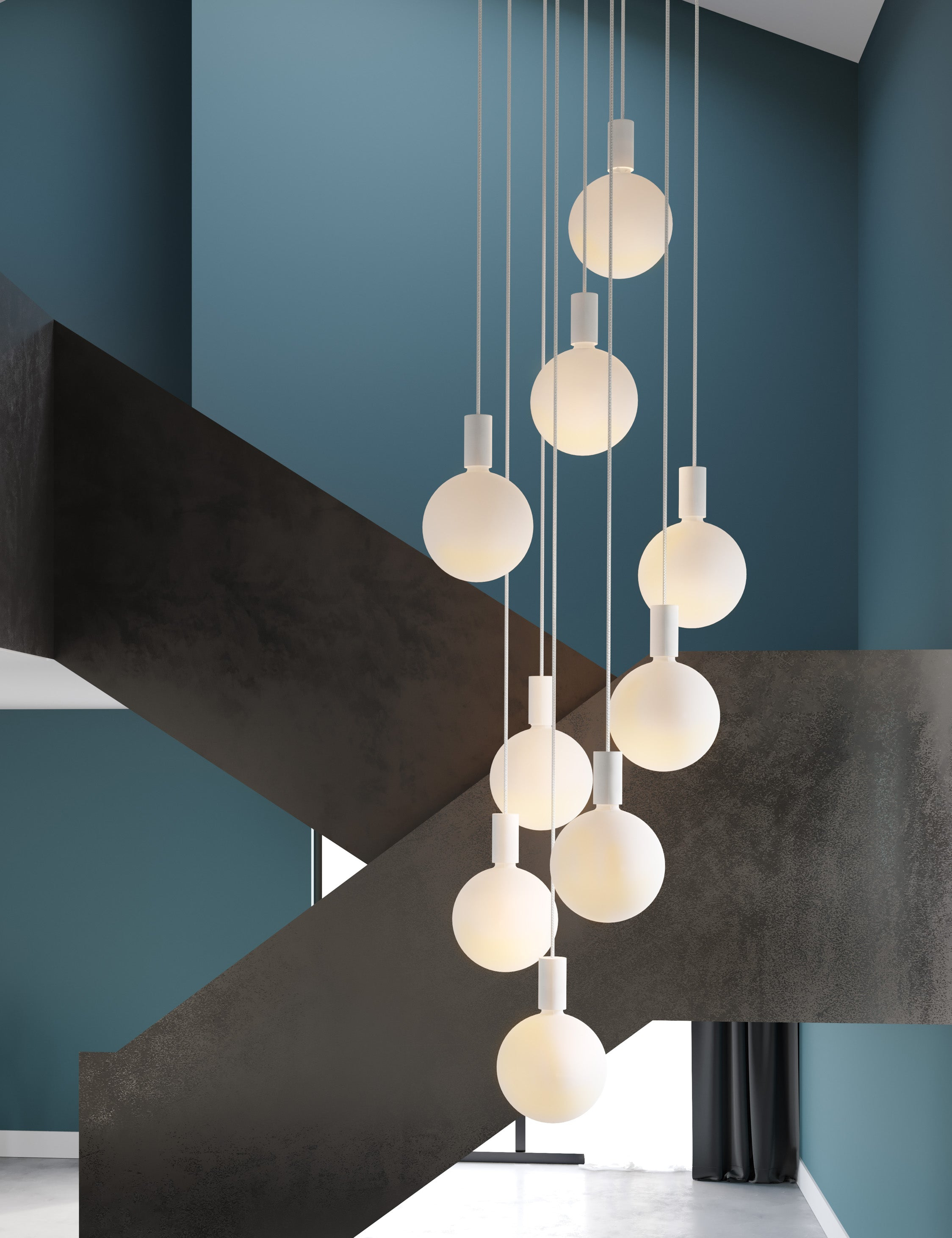 Alumina 9-Light Pendant Light by Tala - White / 20" Dia