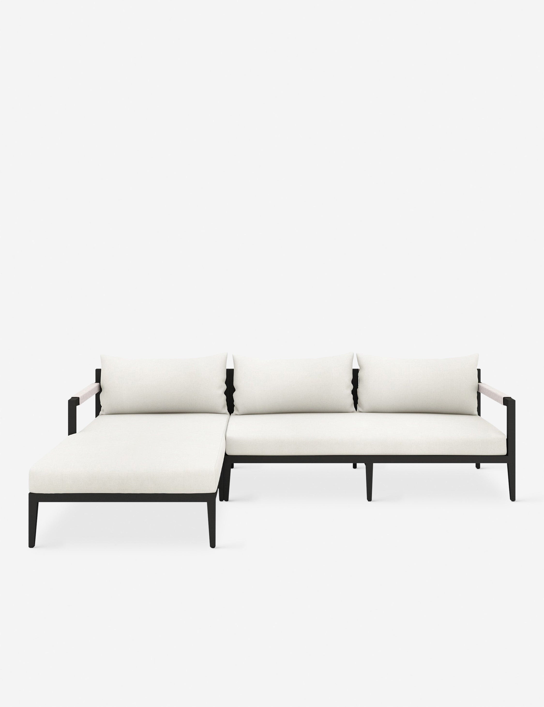 Cadenza Indoor / Outdoor Metal Sectional Sofa - Bronze/Ivory / Left-Facing