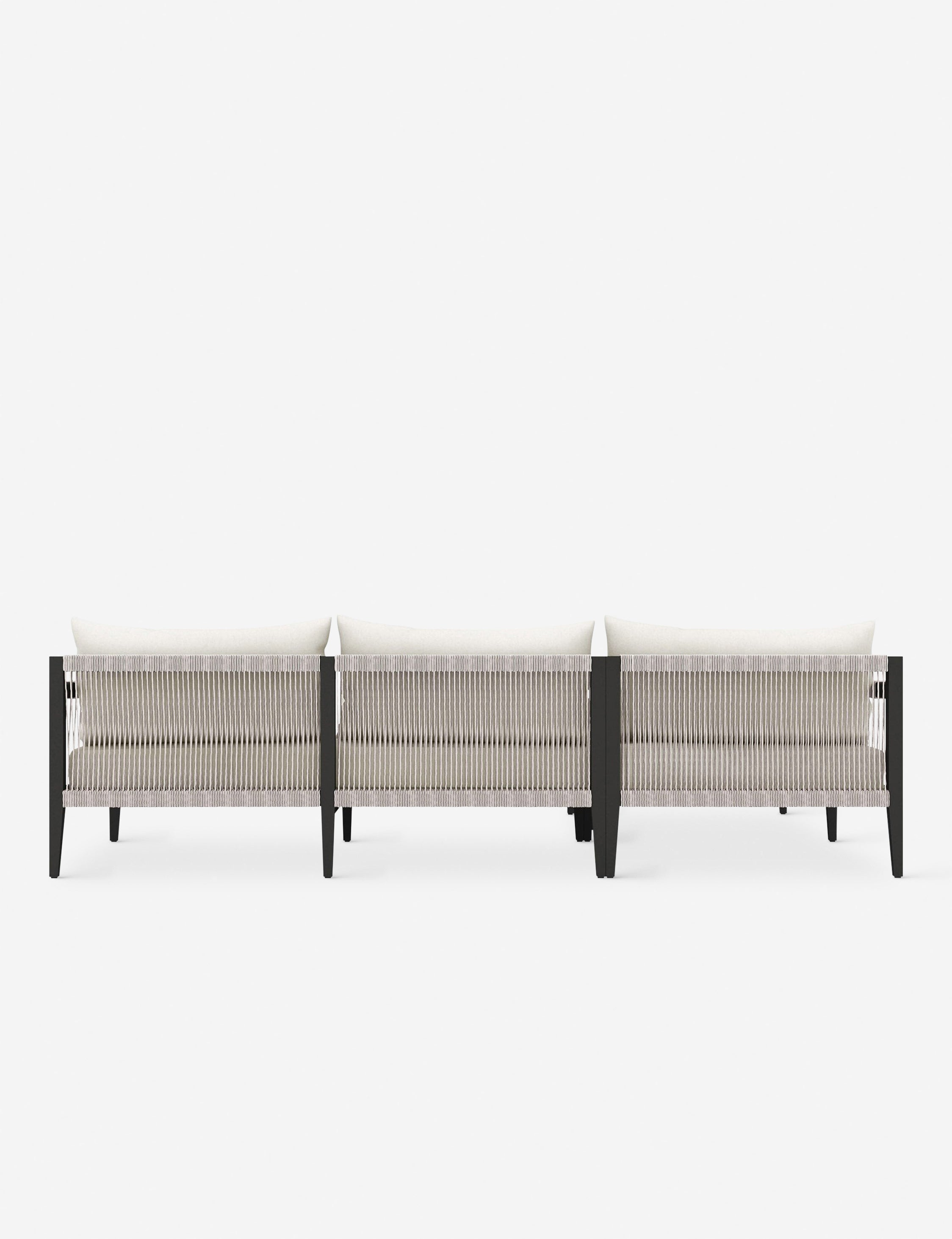 Cadenza Indoor / Outdoor Metal Sectional Sofa - Bronze/Ivory / Left-Facing