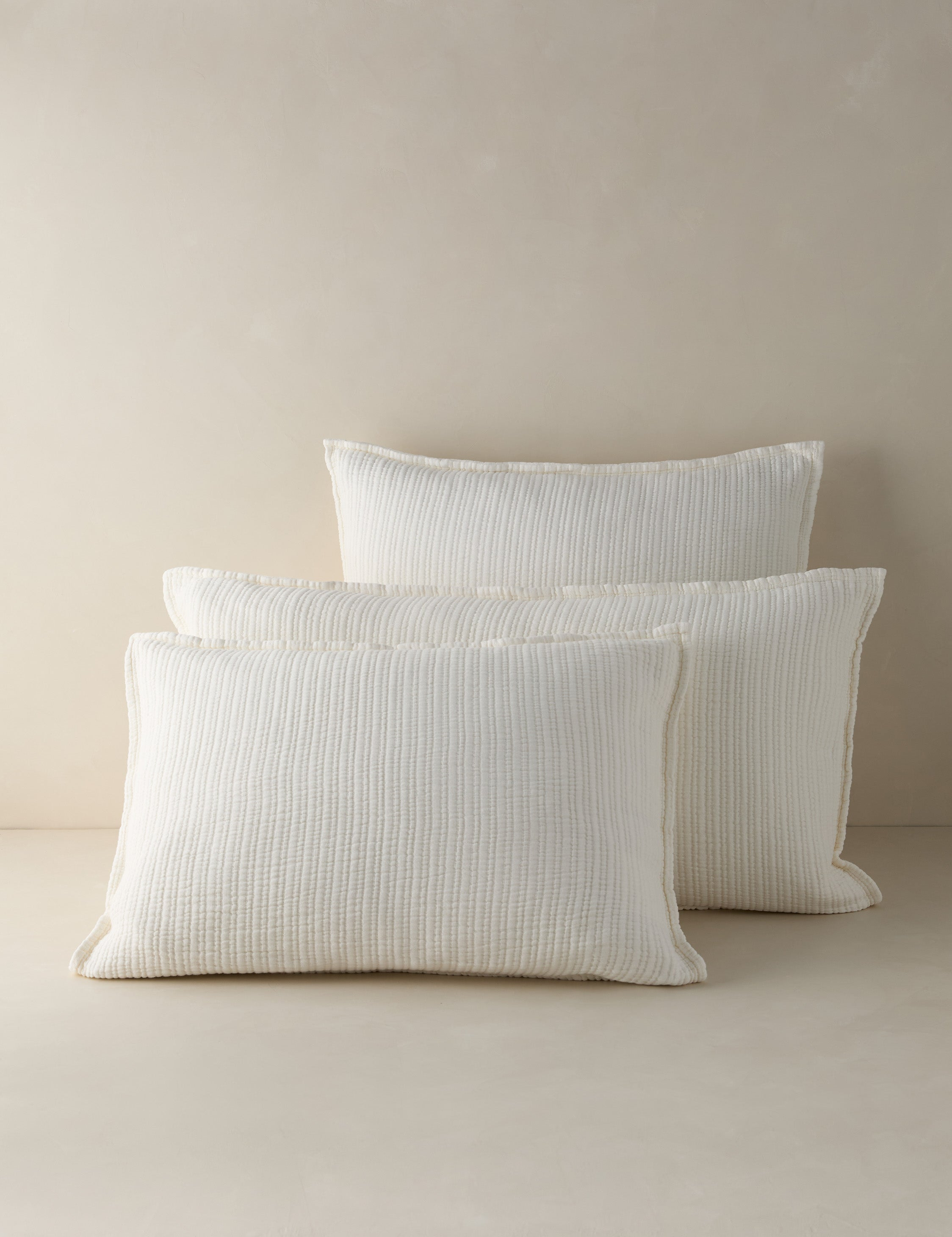 Chatham Cotton Matelasse Sham by Pom Pom at Home - Cream / Standard