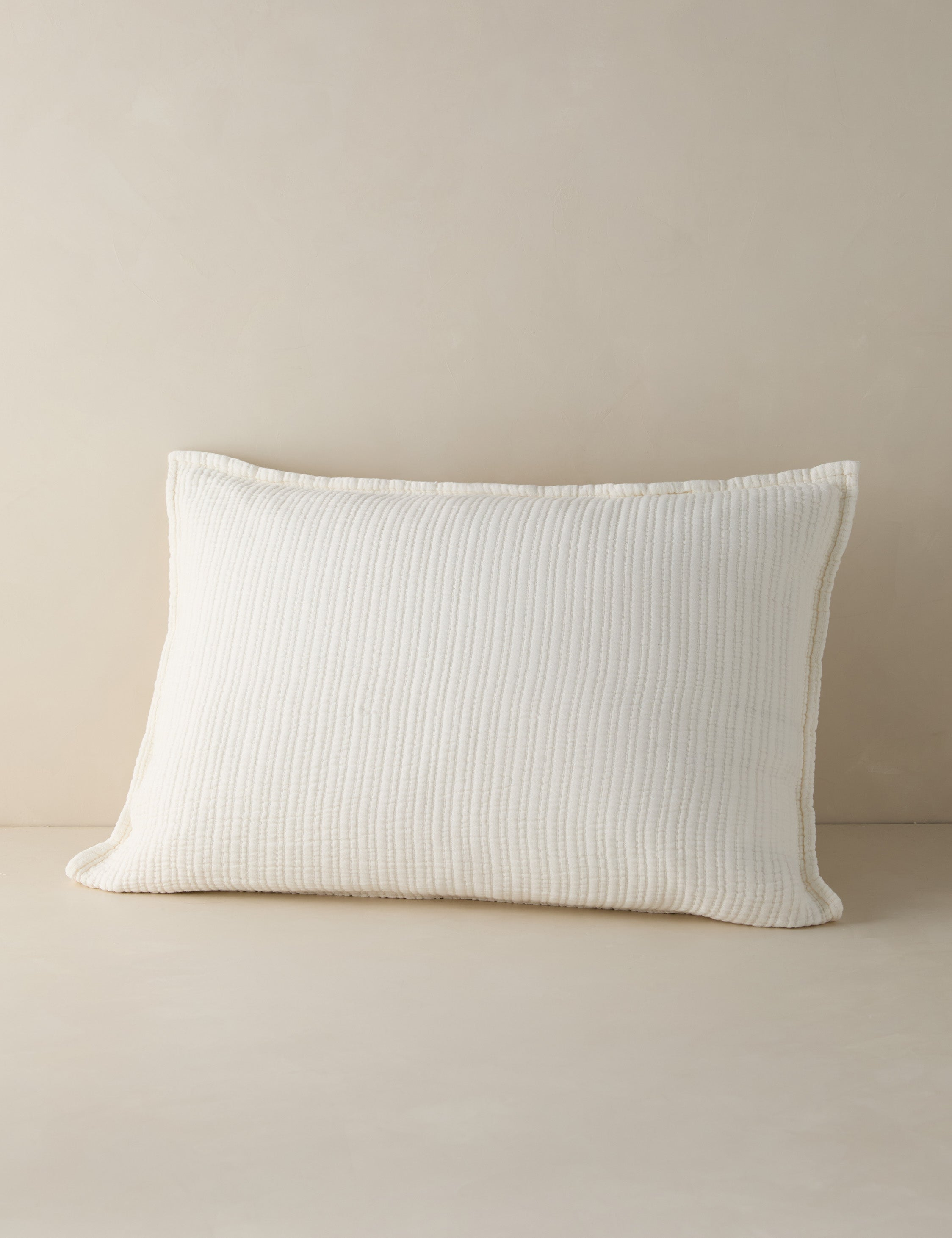 Chatham Cotton Matelasse Sham by Pom Pom at Home - Cream / Standard