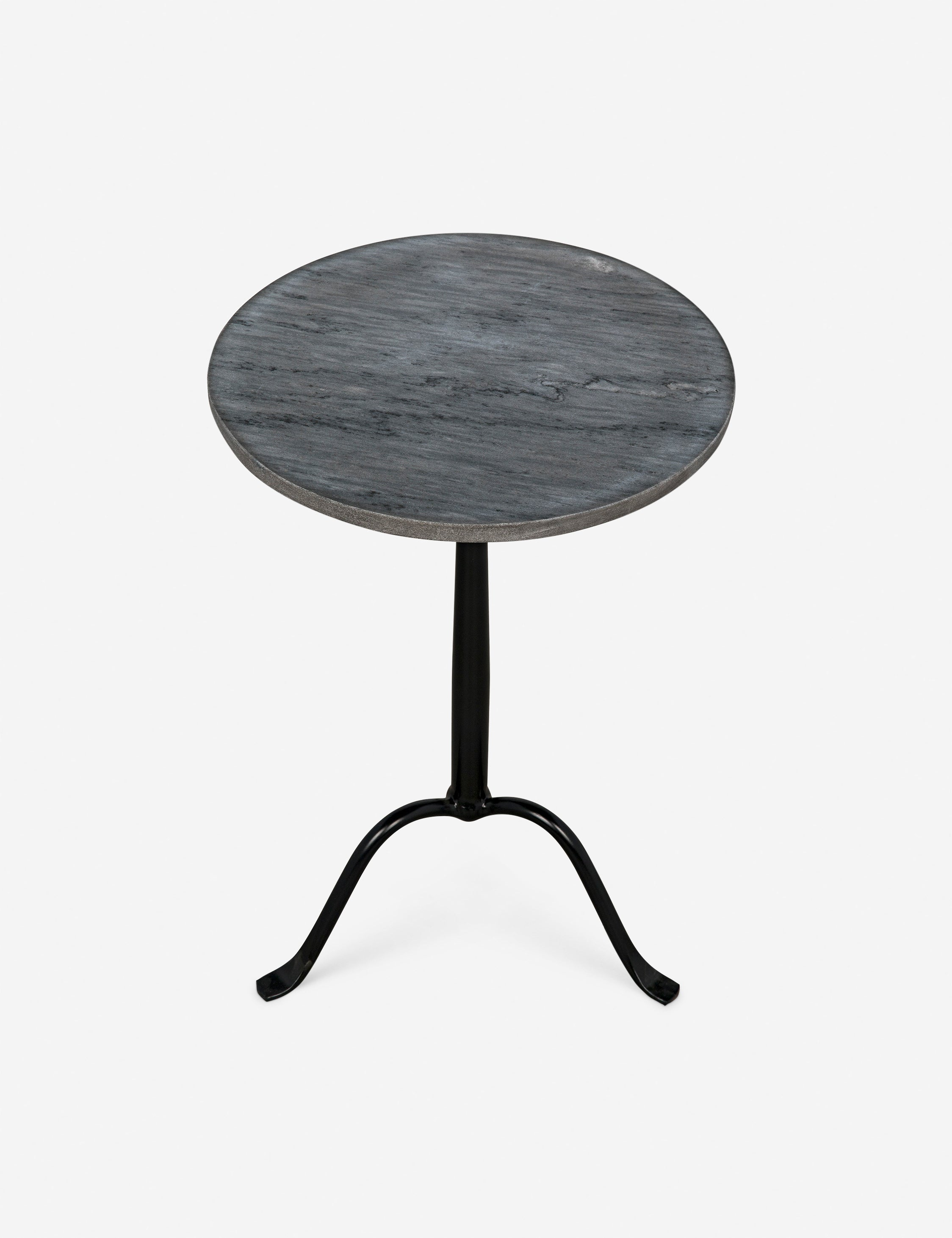 Alfano Round Side Table - Black and Gray Marble