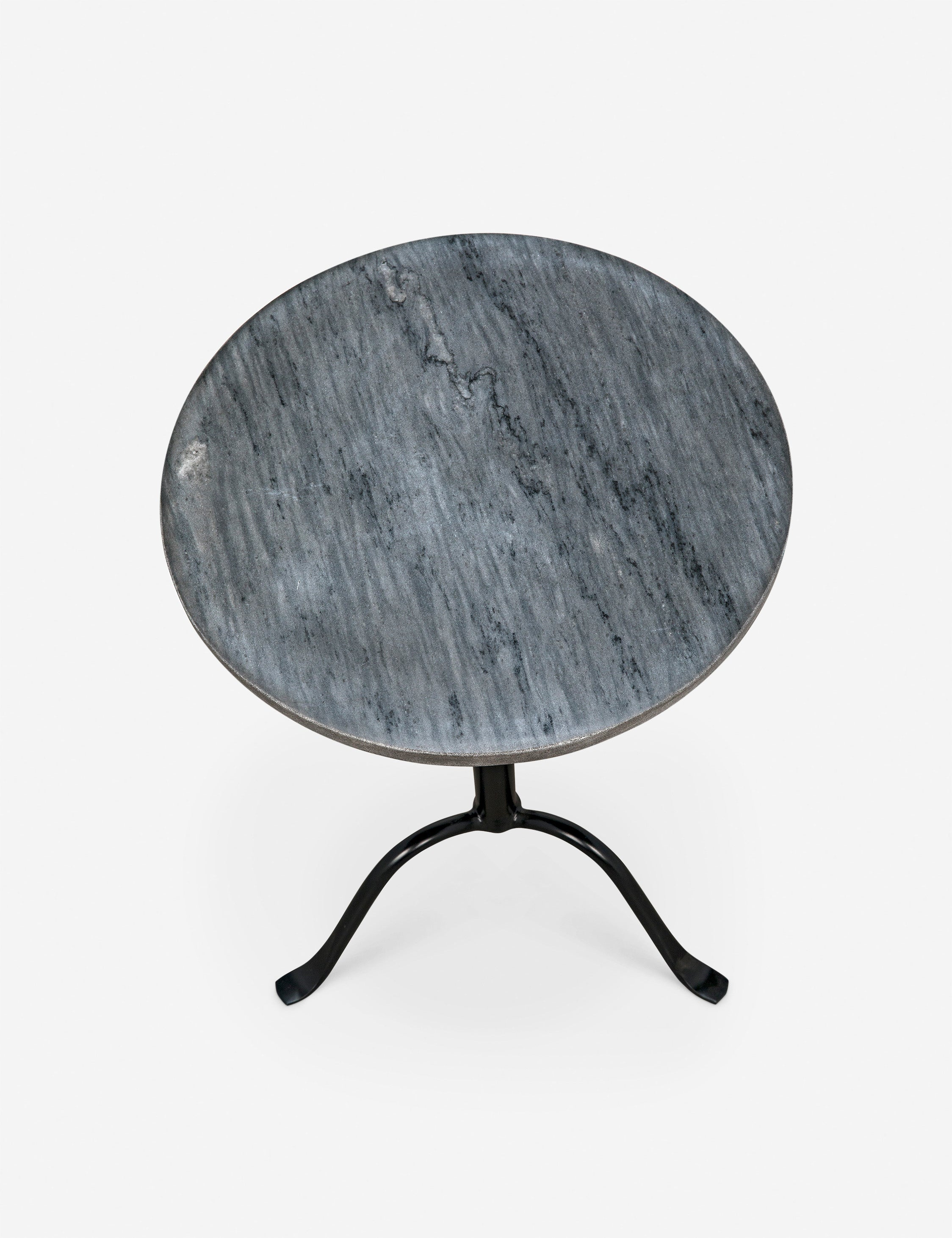 Alfano Round Side Table - Black and Gray Marble