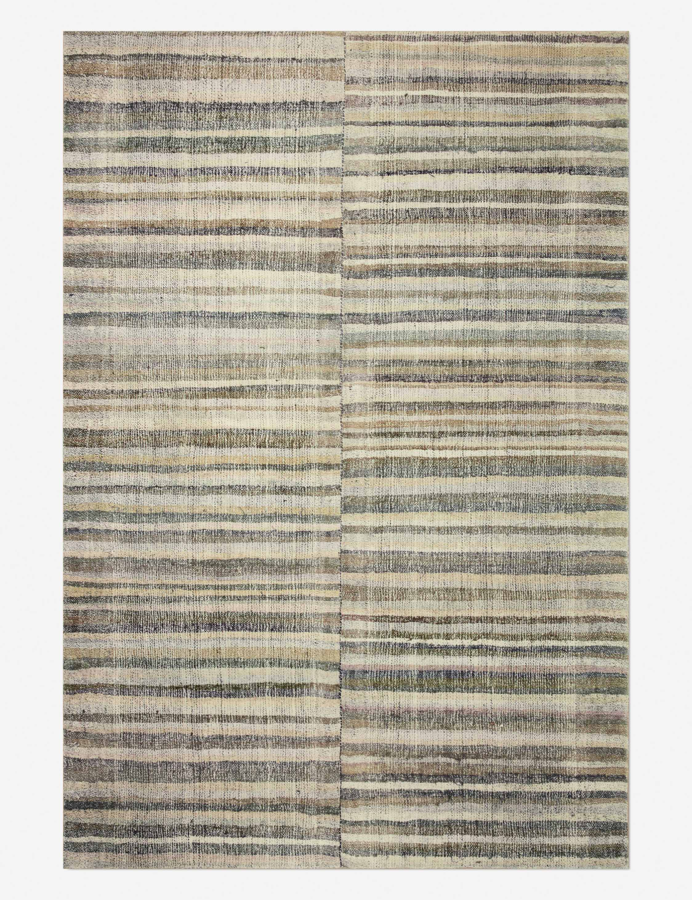 Humphrey Rug by Chris Loves Julia x Loloi - Natural and Moss / 2'3" x 11'6"