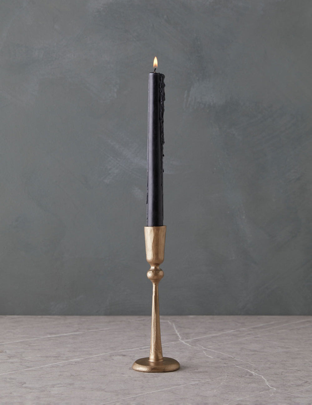 Hand-Forged Iron Taper Holder - Antique Brass / Small