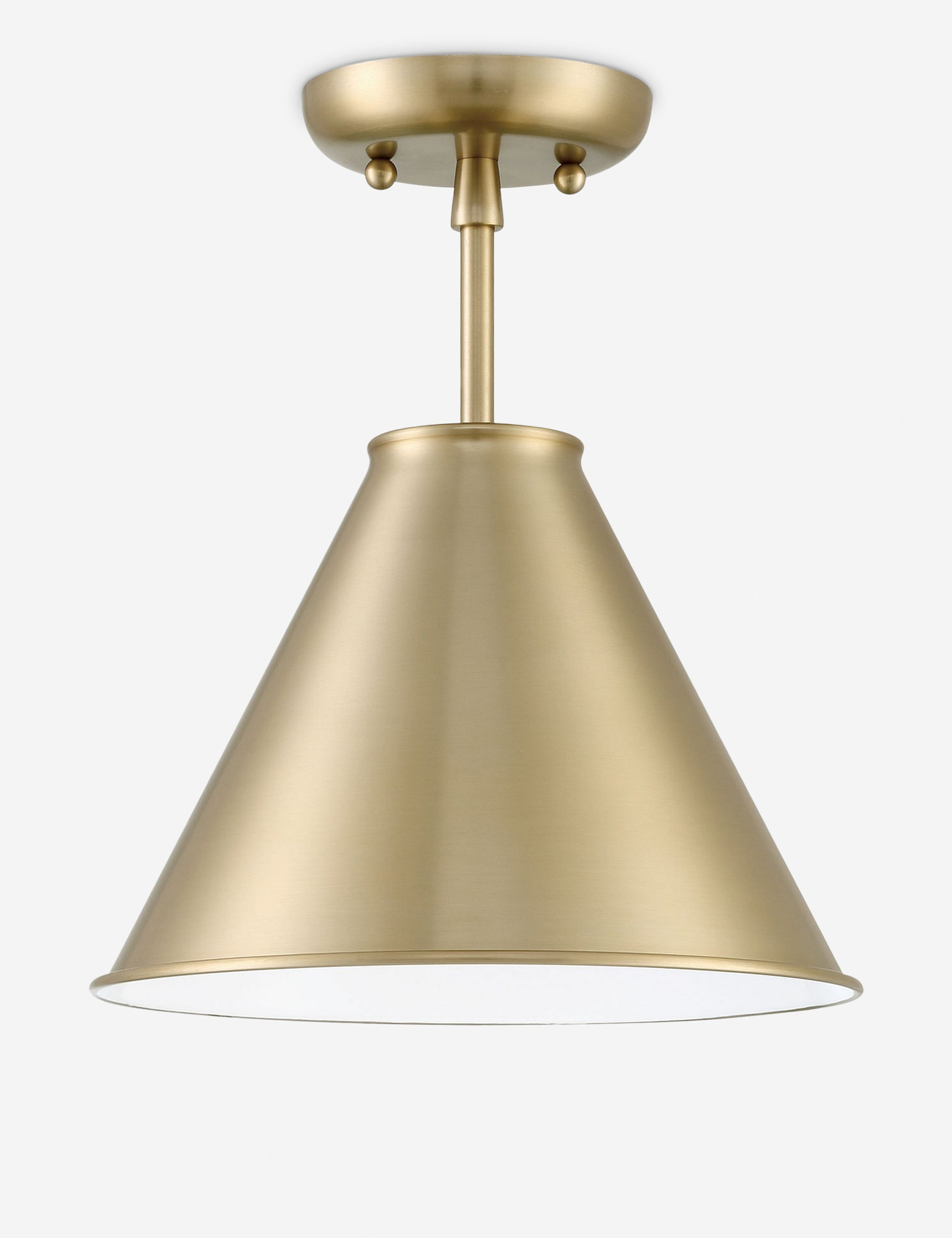 Cannon Semi-Flush Mount Light - Antique Brass / 11"Dia