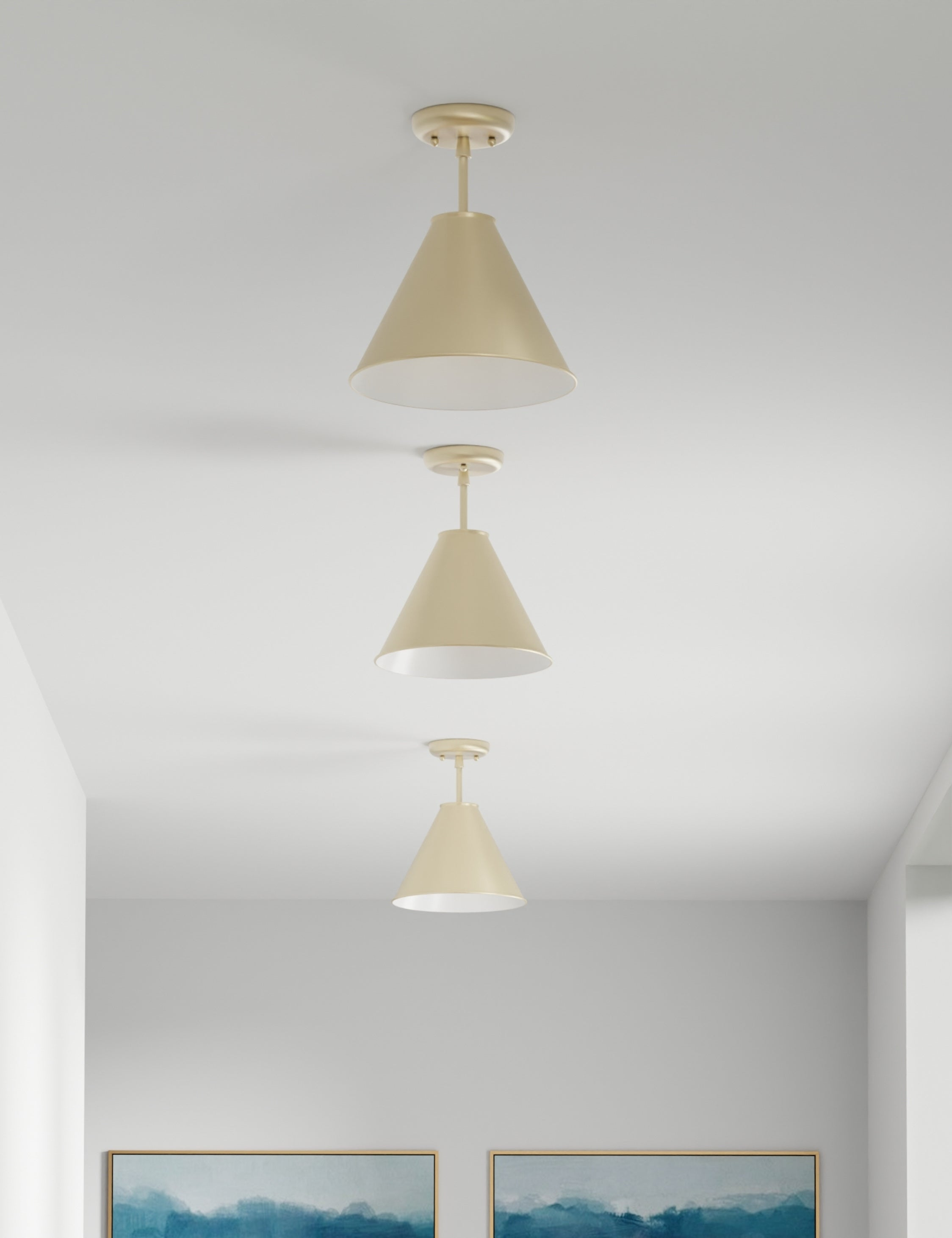 Cannon Semi-Flush Mount Light - Antique Brass / 11"Dia