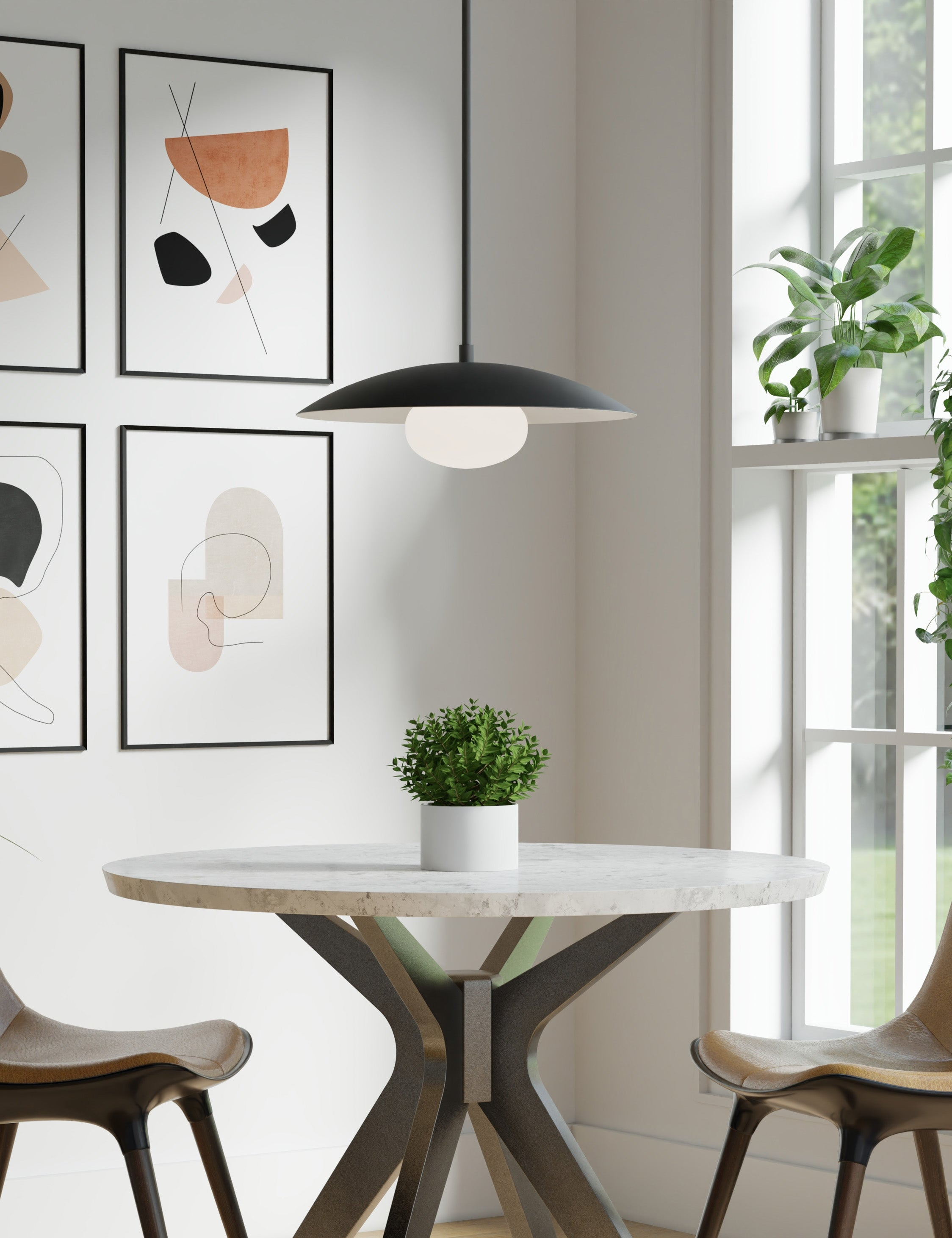 Shah Pendant Light - Black / 18" Dia