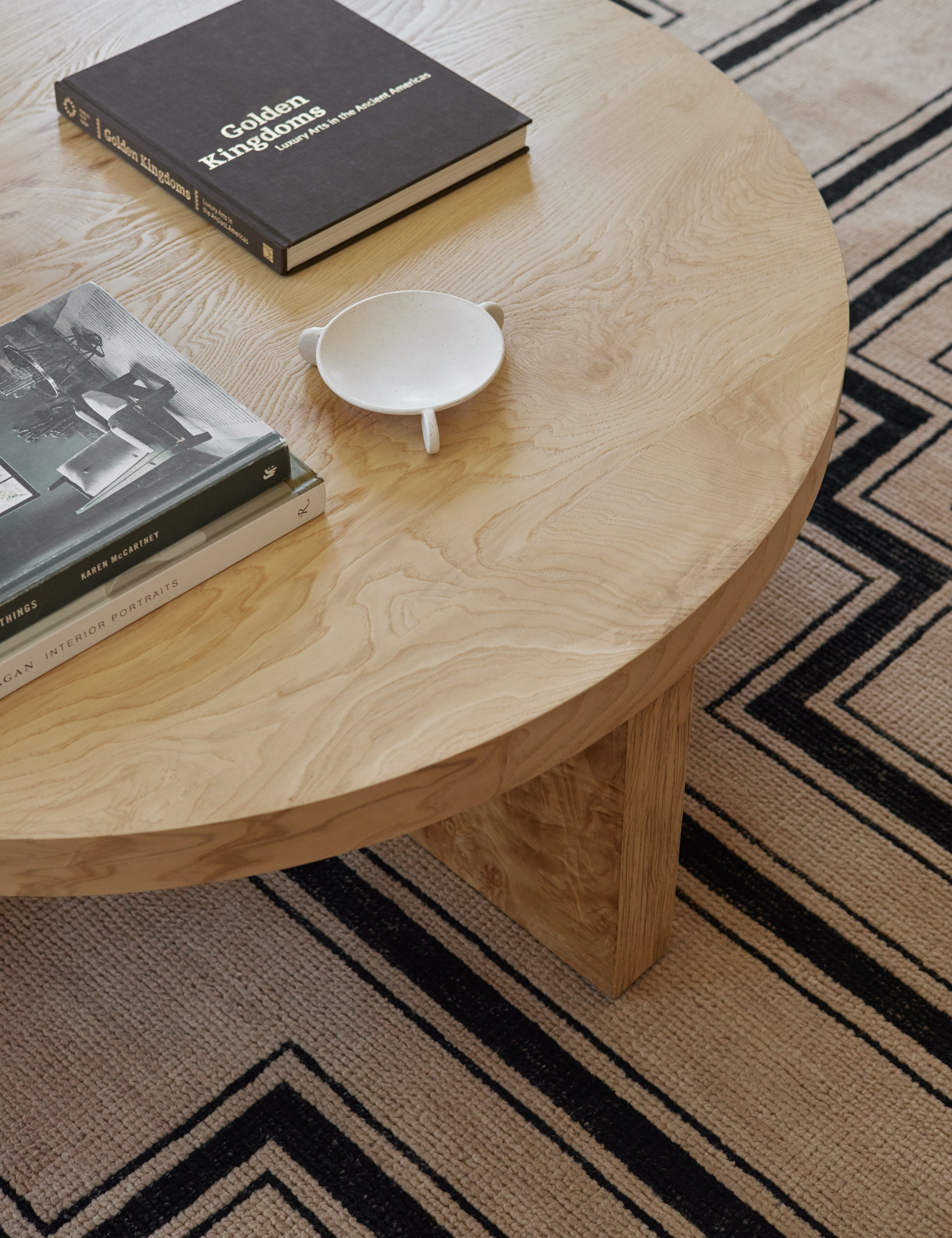 Kearns Round Burl Wood Coffee Table - Natural