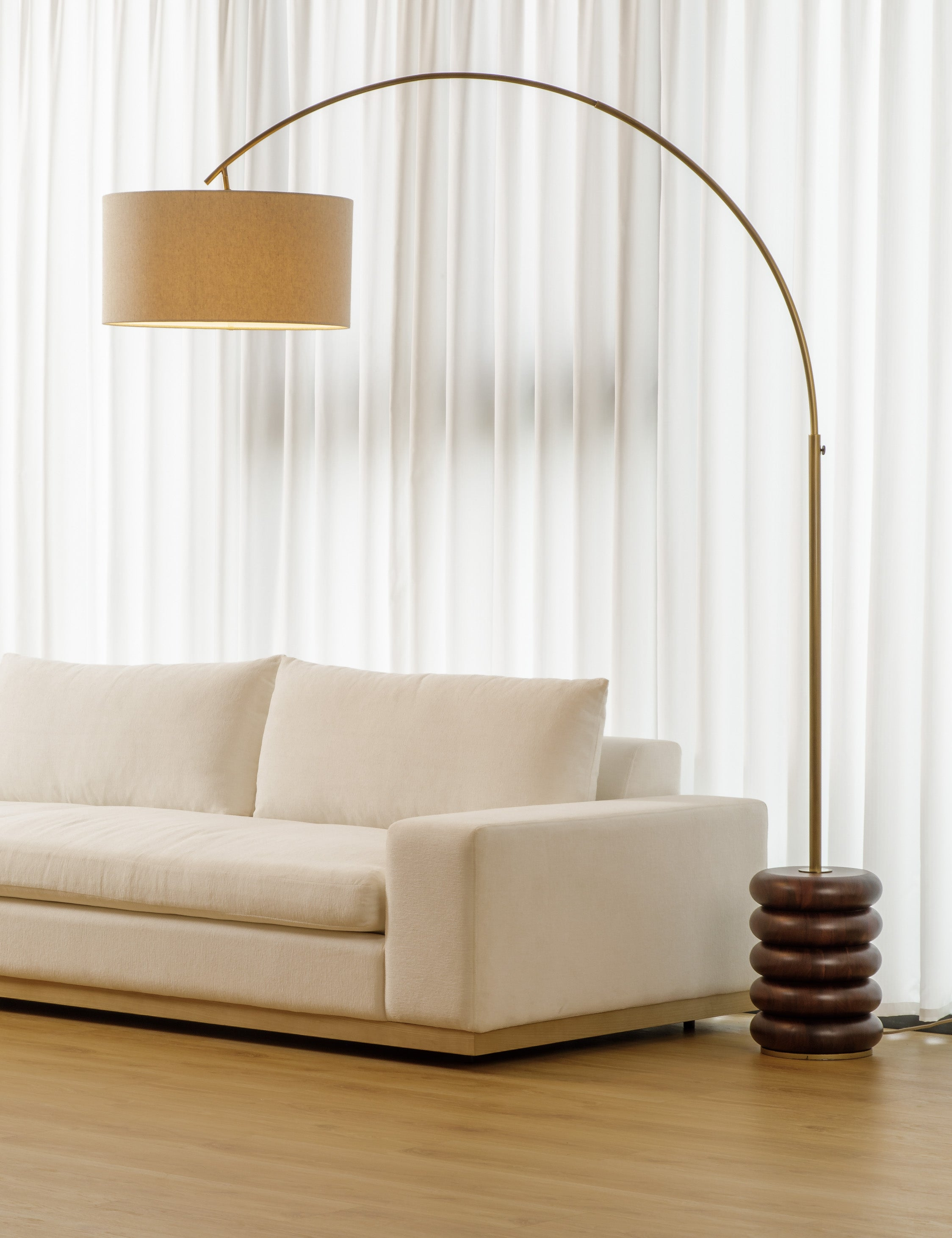 Linus Arc Floor Lamp - Brown