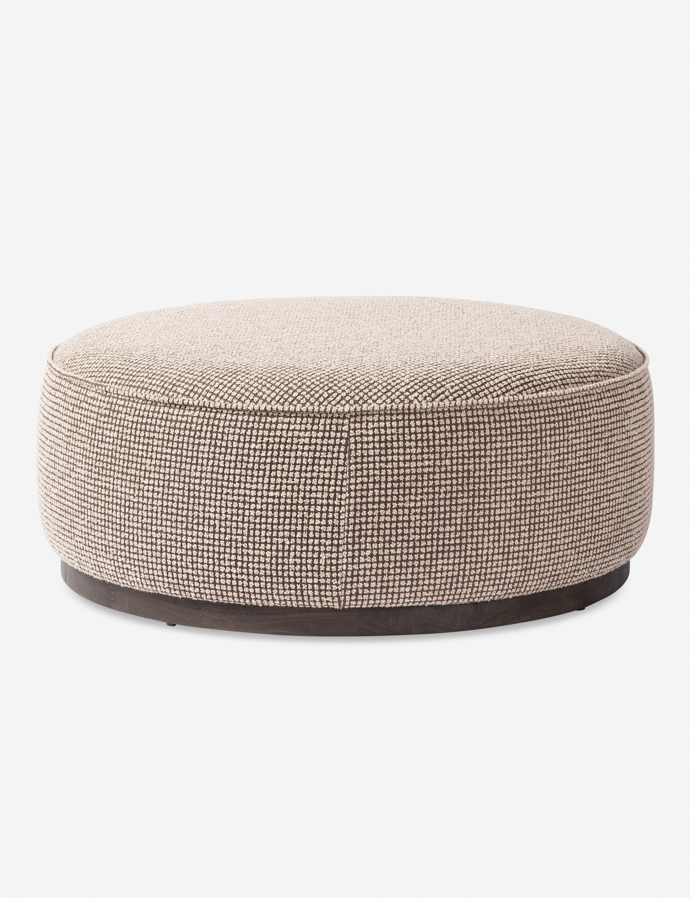 Aldora Round Ottoman - Taupe Weave
