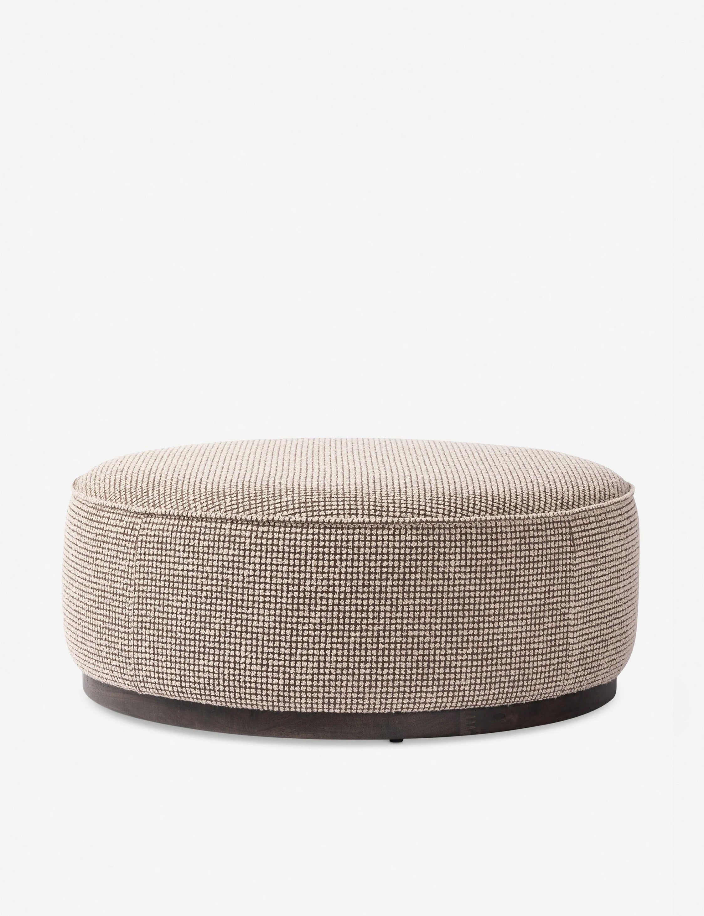 Aldora Round Ottoman - Taupe Weave