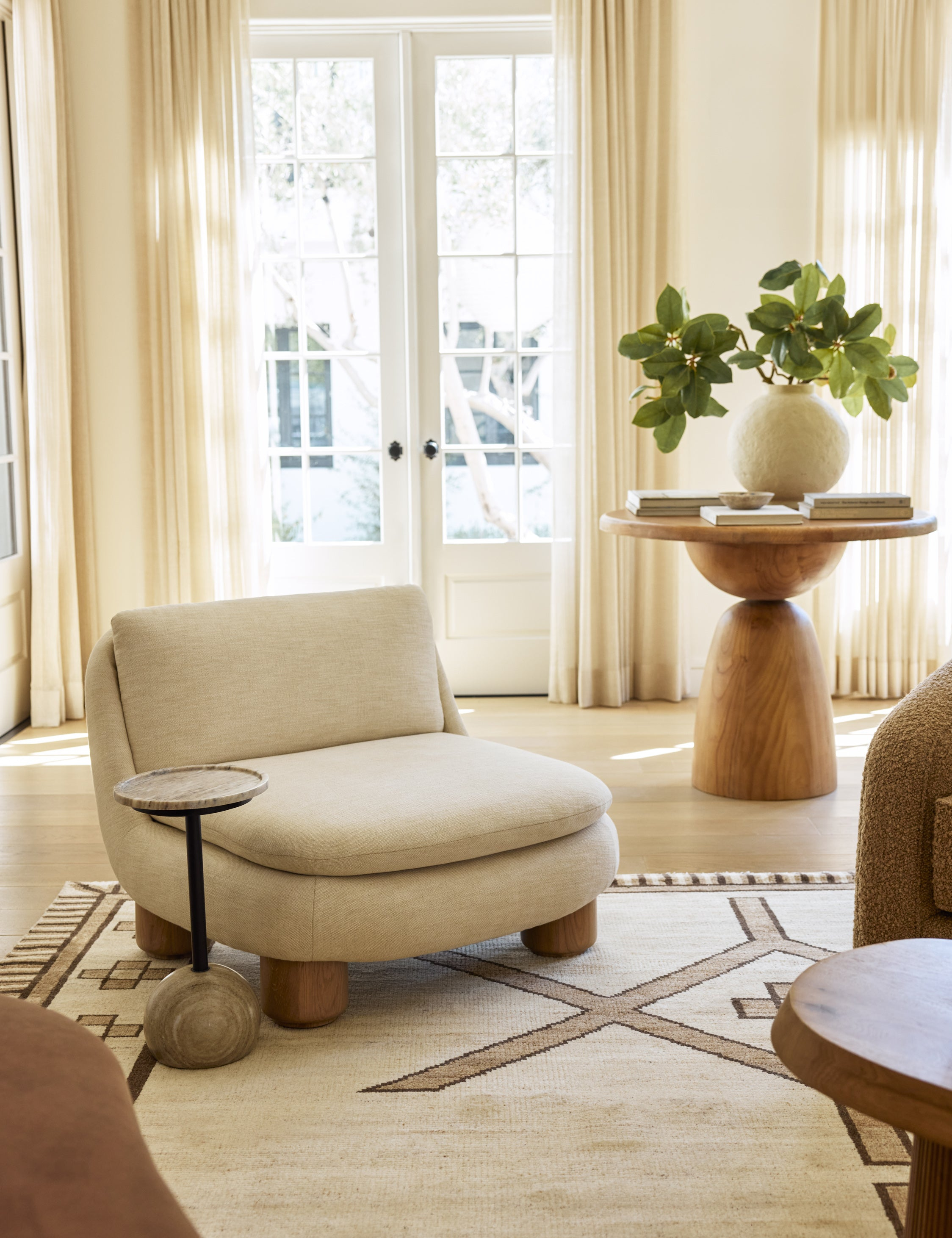 Nicholas Side Table - Antique White Marble