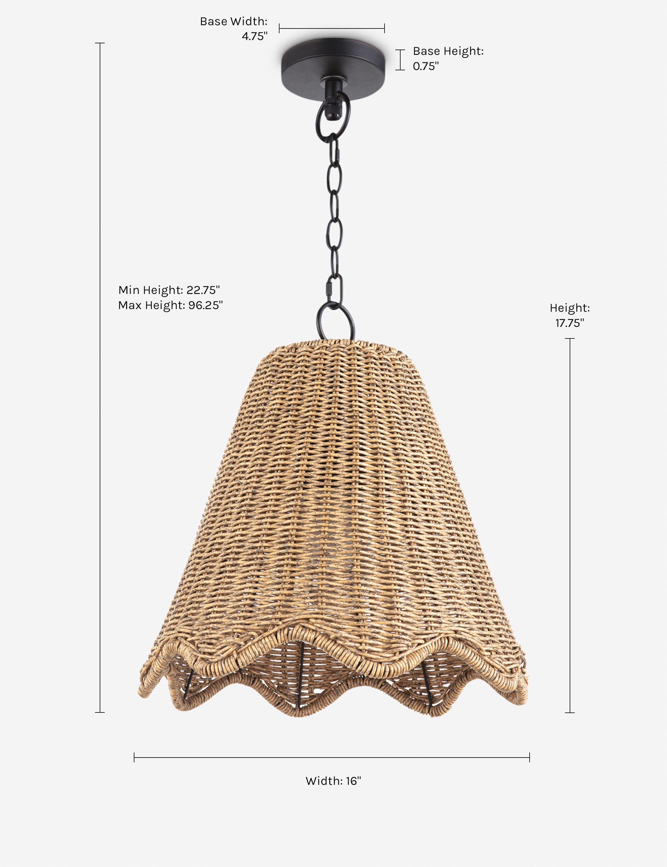 Summer Outdoor Pendant Light by Regina Andrew - Natural / 16"Dia