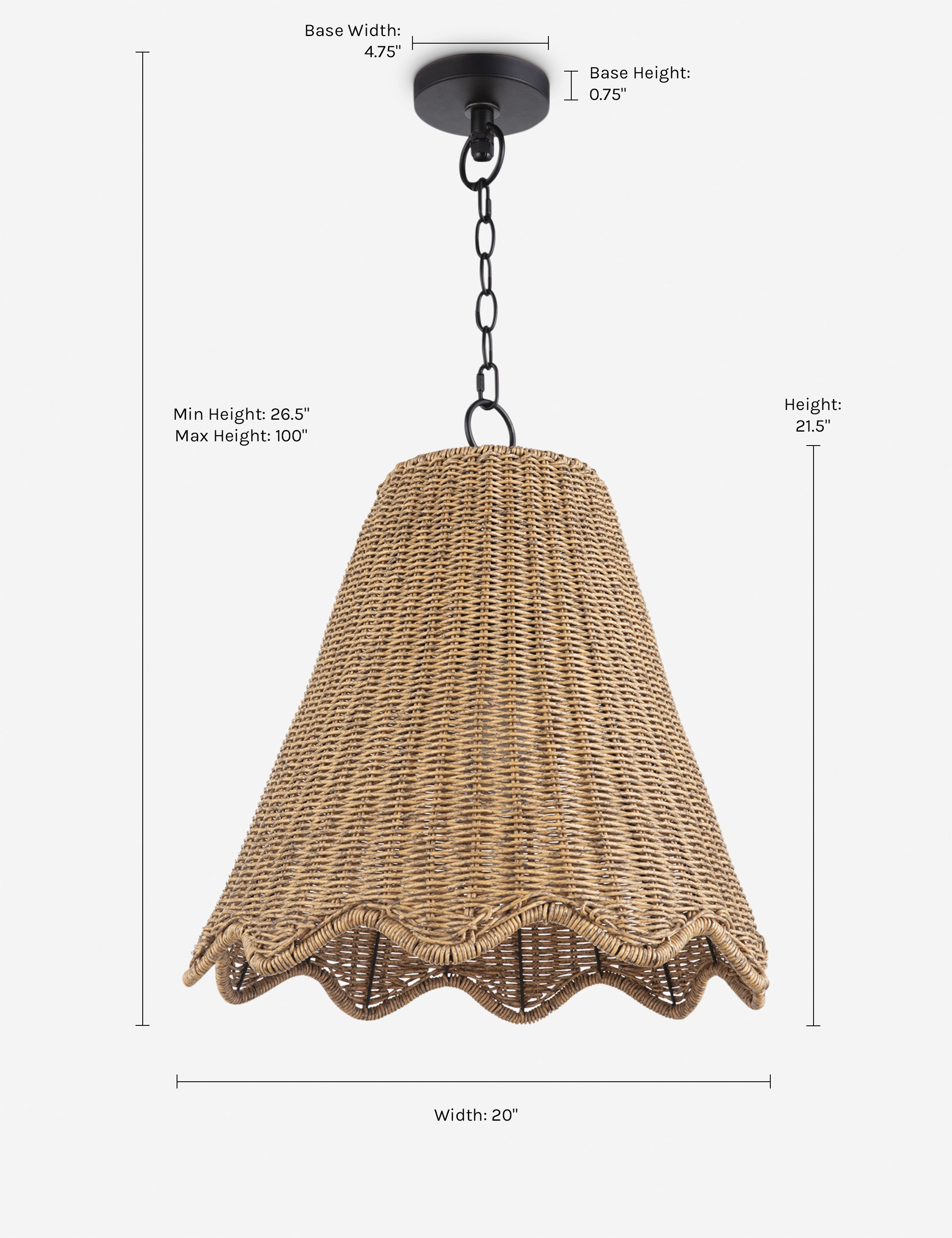 Summer Outdoor Pendant Light by Regina Andrew - Natural / 20"Dia