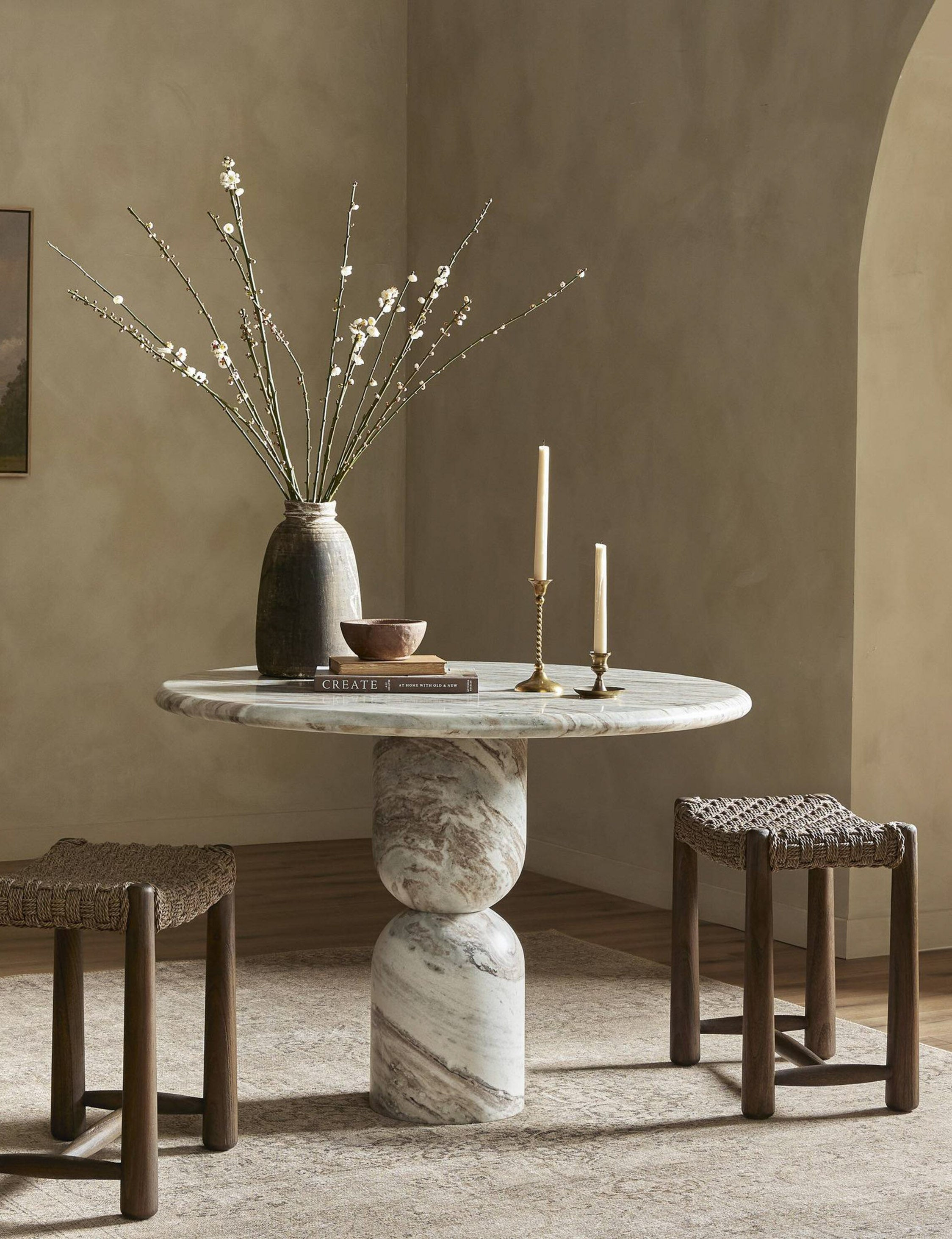 Figueroa Round Dining Table by Amber Lewis x Four Hands - Marble / 42"W