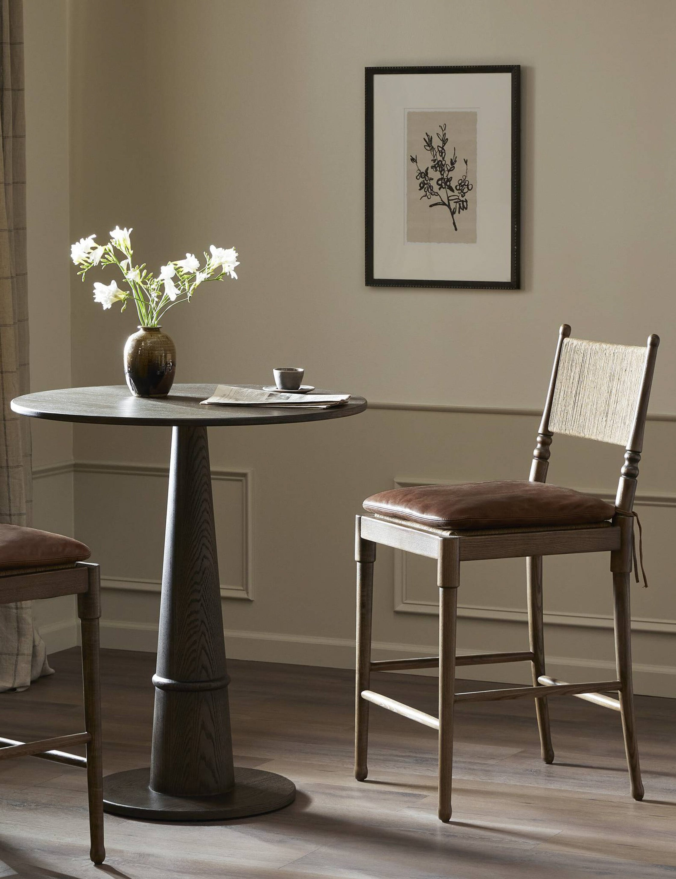 Fayth Bar and Counter Stool by Amber Lewis x Four Hands - Mahogany Leather / Counter