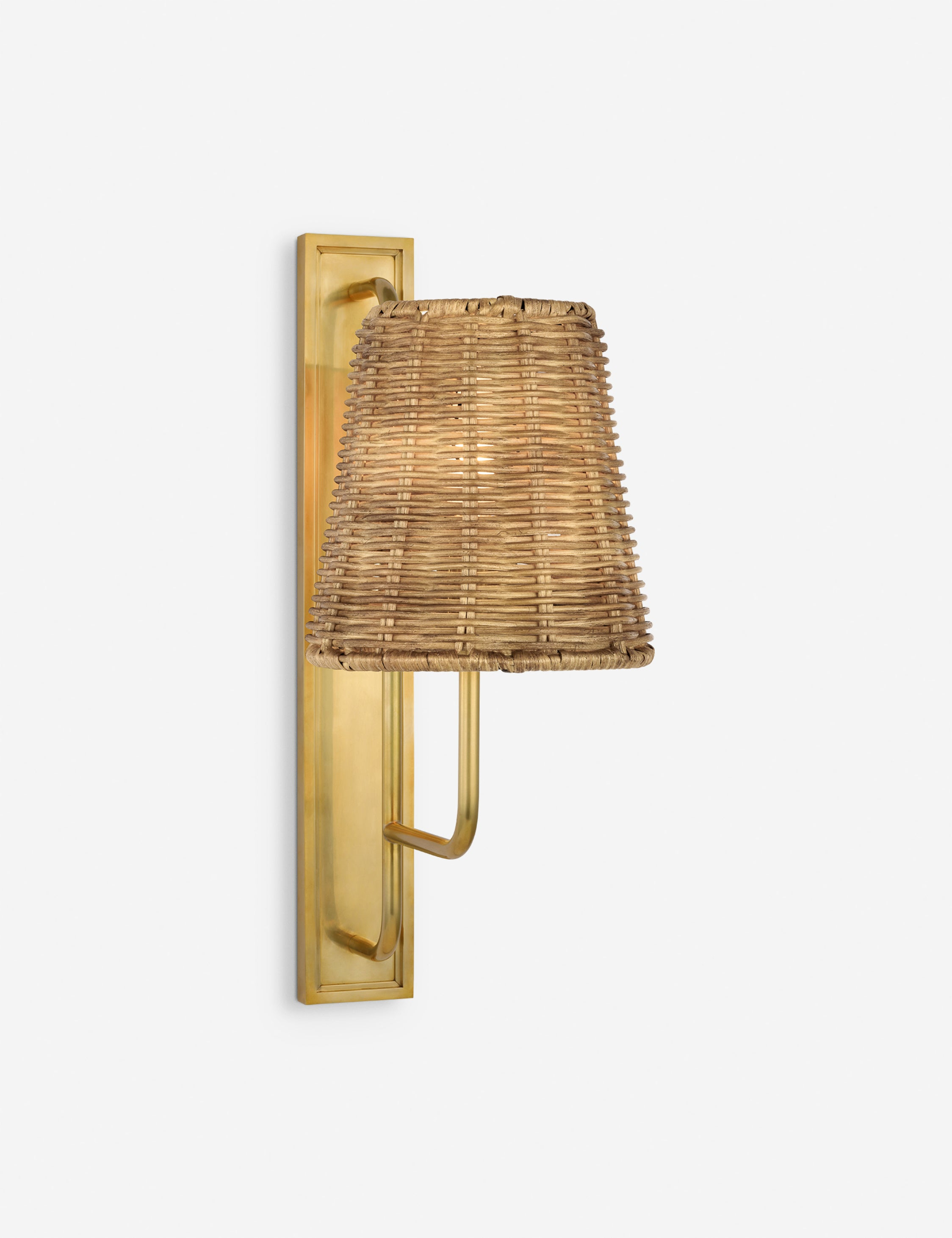 Rui Sconce by Amber Lewis - Antique Brass and Natural Wicker / Large