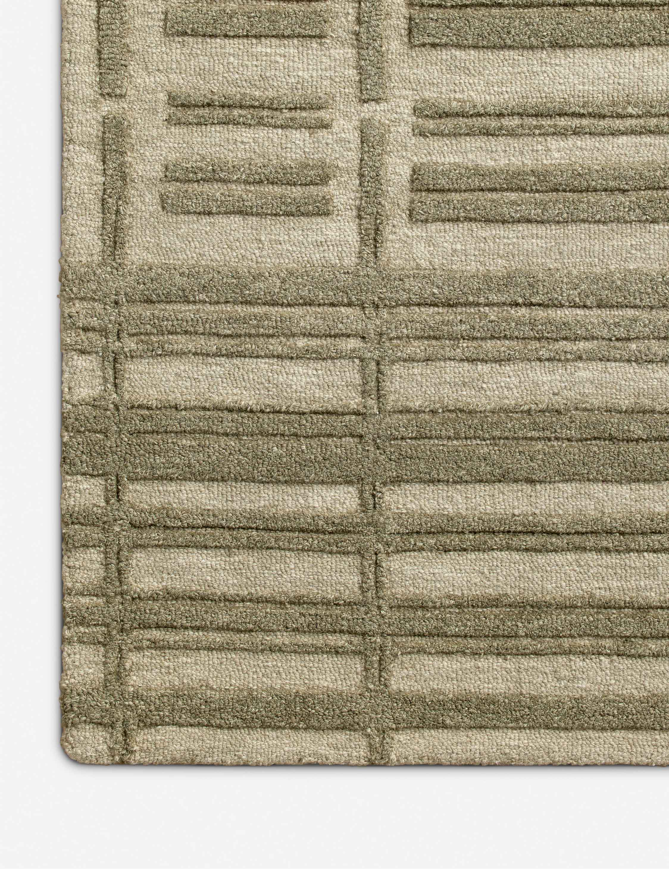 Bradley II Hand-Tufted Wool Rug by Chris Loves Julia x Loloi - Sage and Olive / 2'6" x 7'6" Runner