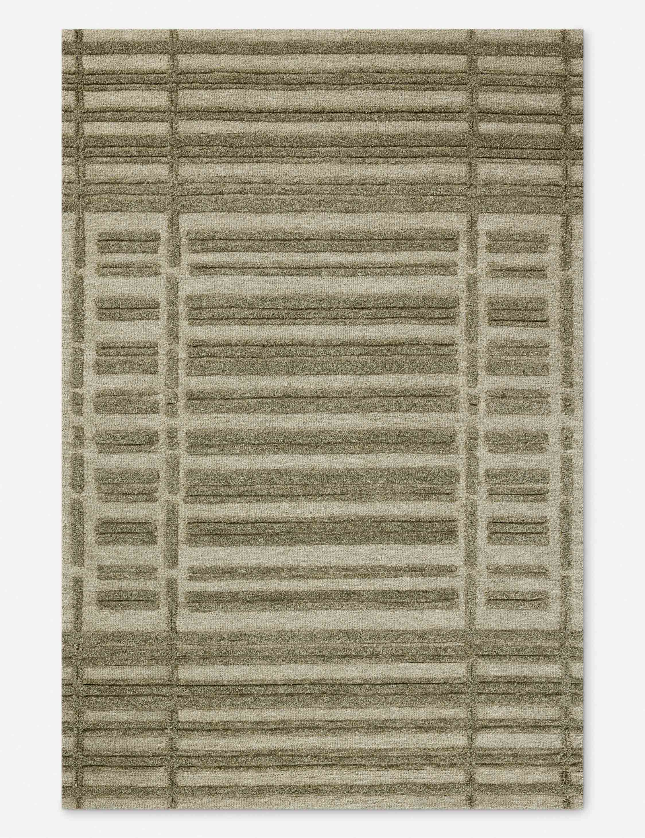 Bradley II Hand-Tufted Wool Rug by Chris Loves Julia x Loloi - Sage and Olive / 2'6" x 7'6" Runner