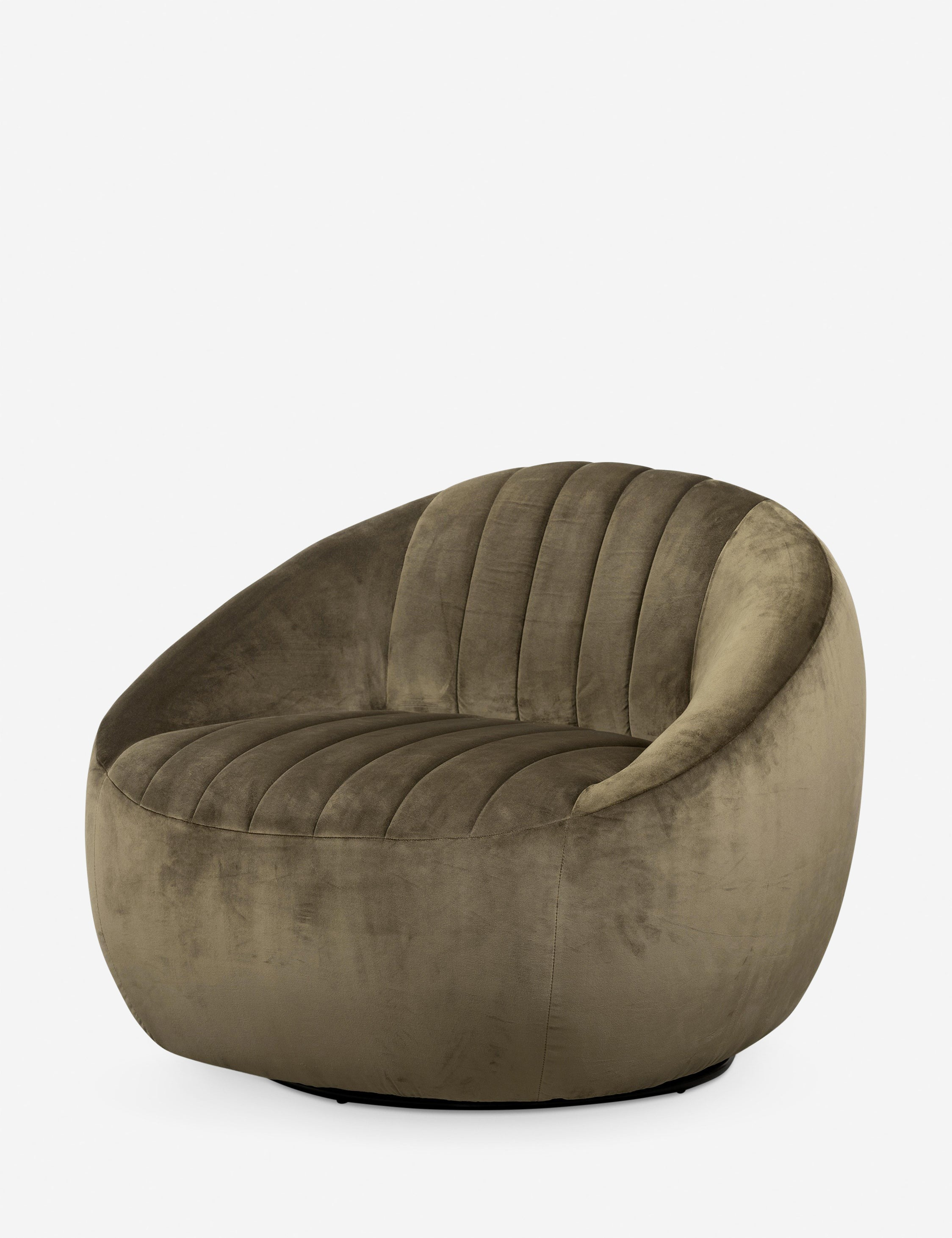 Beatrice Swivel Chair - Olive Velvet