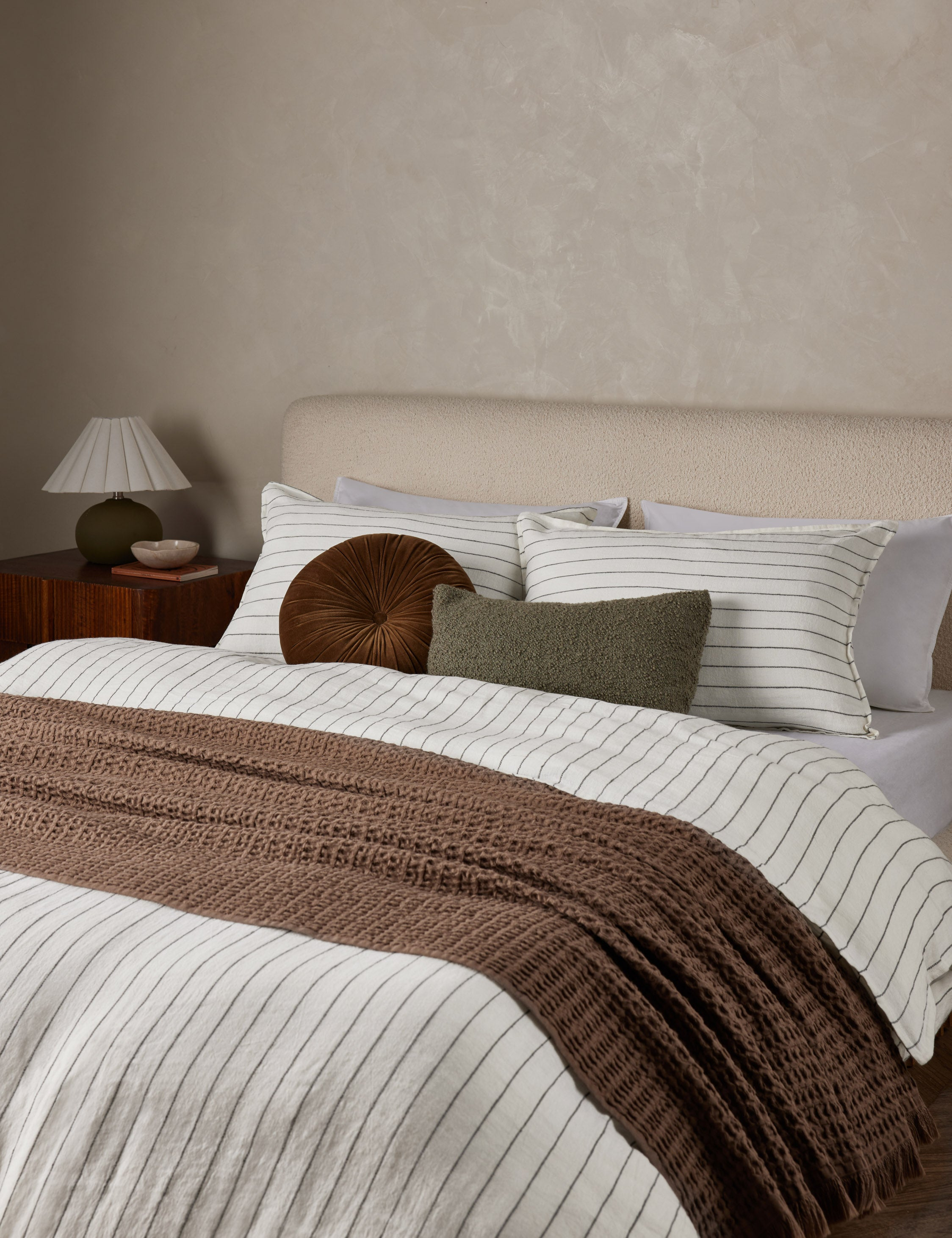 Blake Linen Duvet by Pom Pom at Home - Cream and Gray / Queen