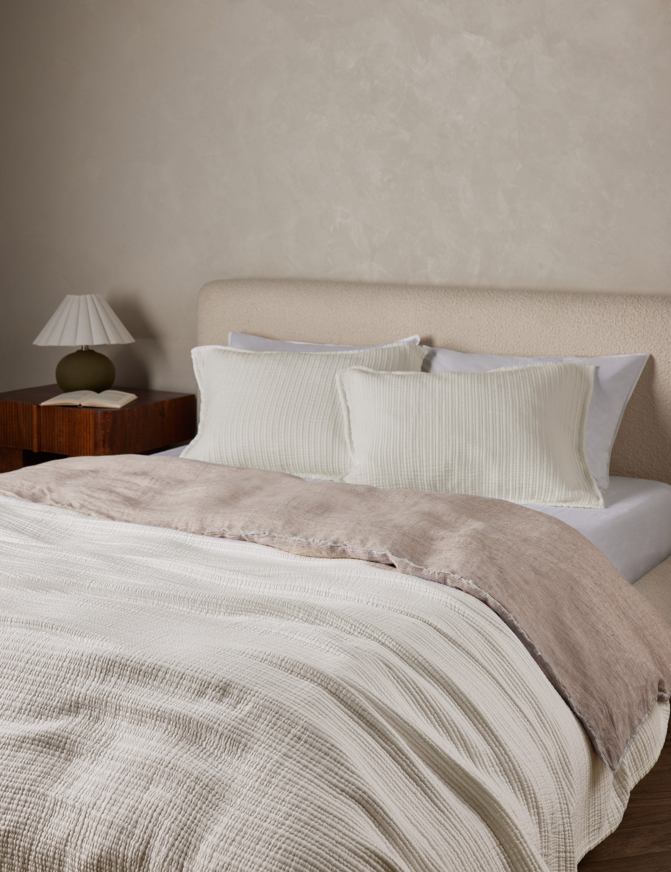 Chatham Cotton Matelasse Coverlet by Pom Pom at Home - Cream / Queen