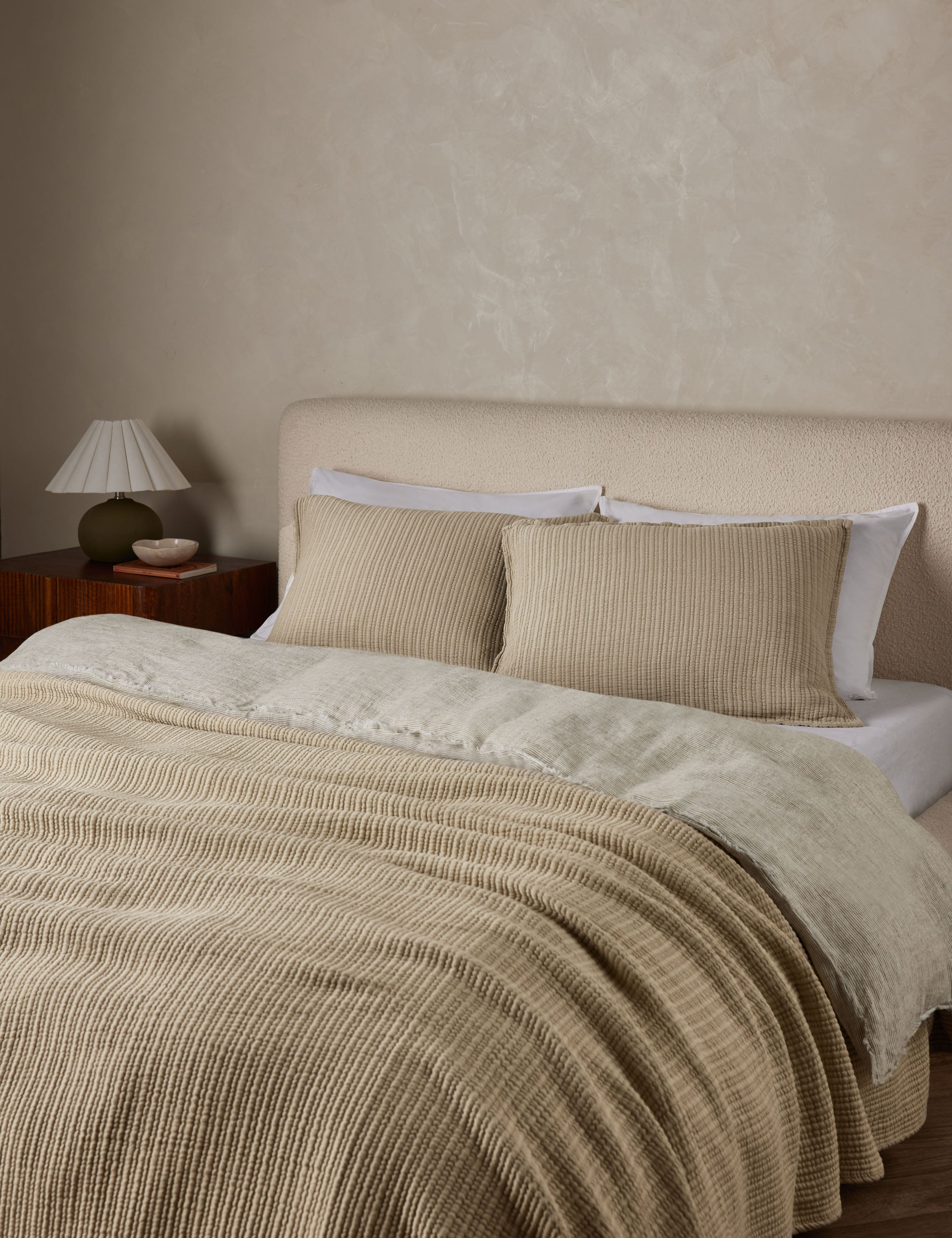 Chatham Cotton Matelasse Coverlet by Pom Pom at Home - Natural / King