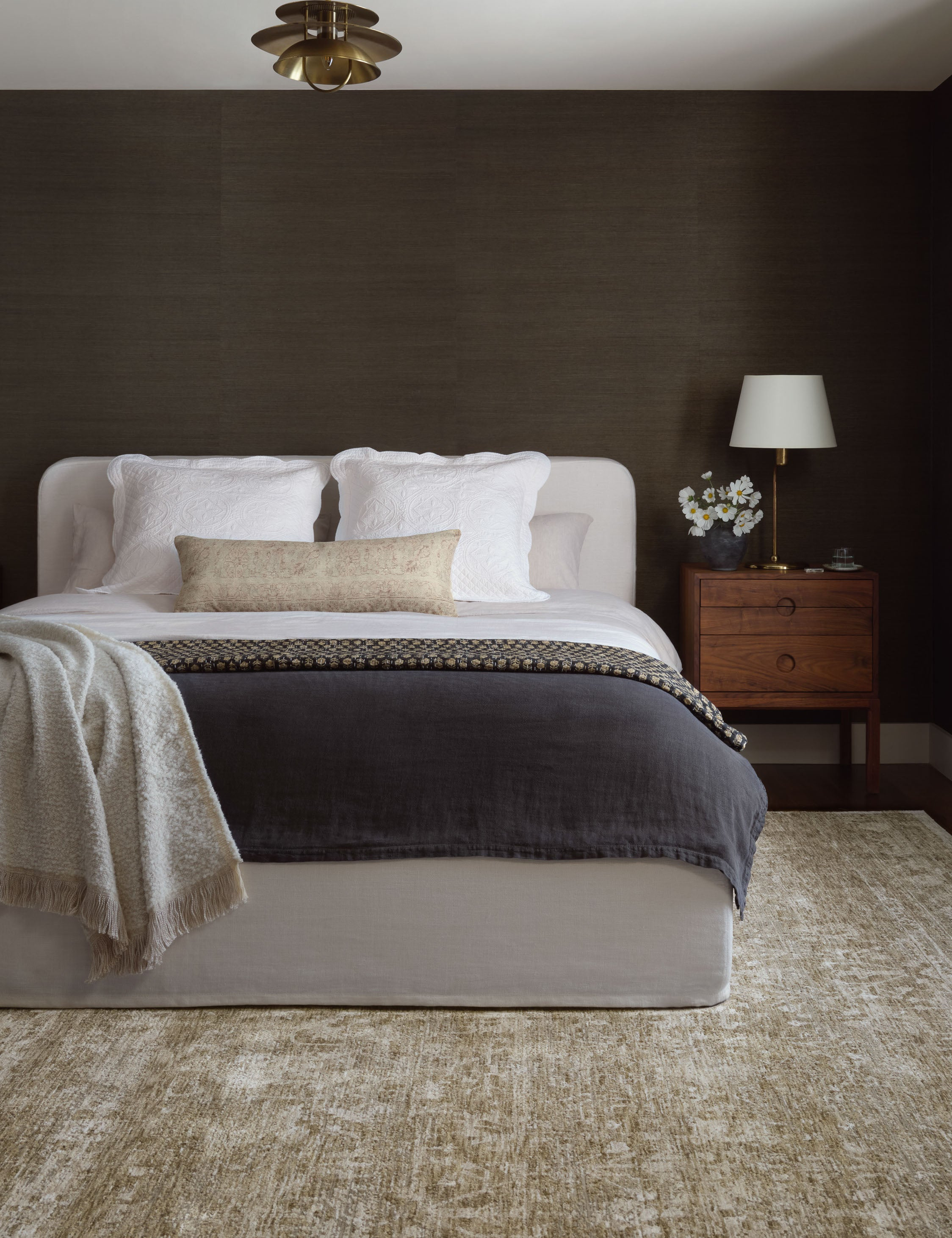 Honora Rug by Amber Lewis x Loloi - Khaki and Beige / 3'9" x 5'9"