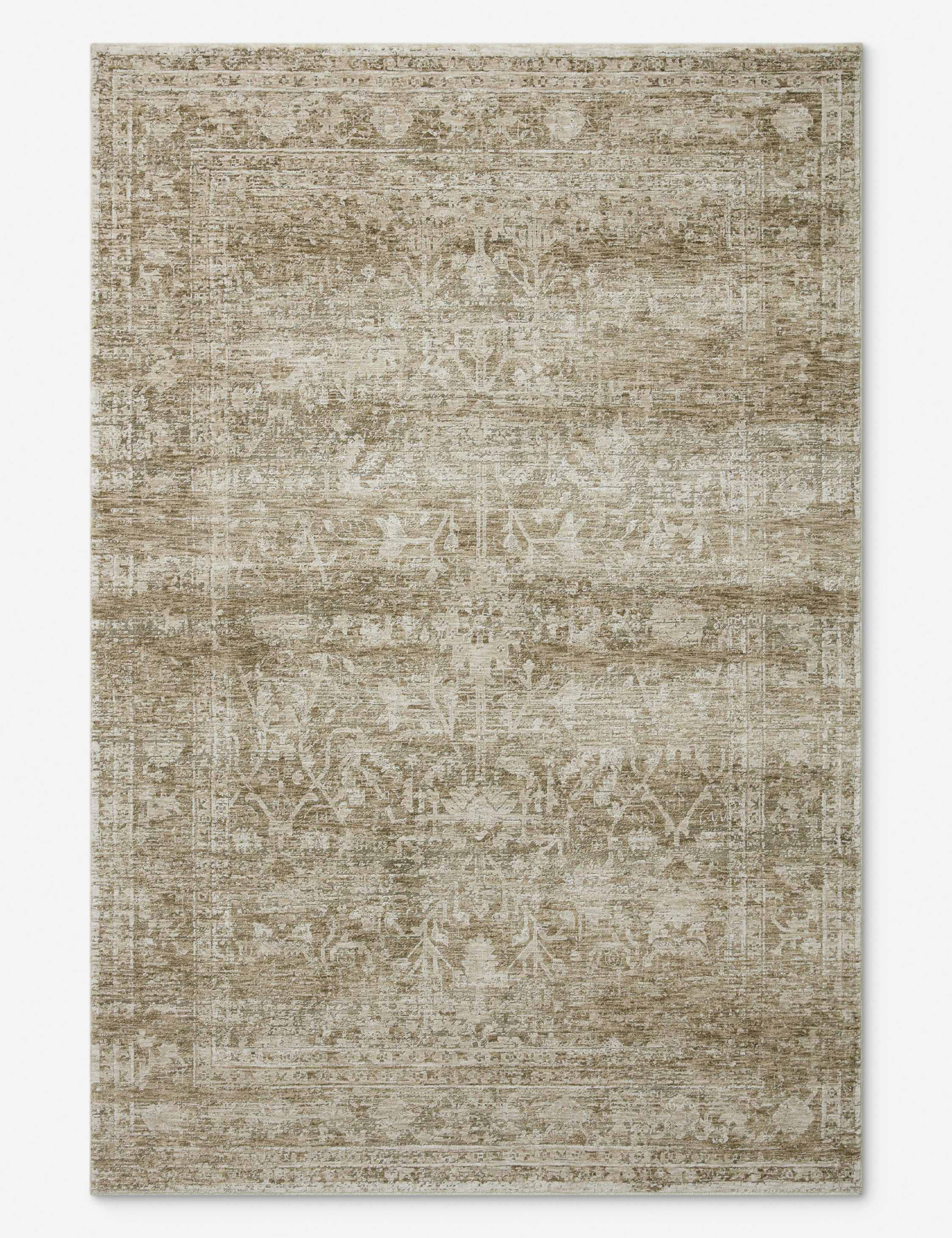 Honora Rug by Amber Lewis x Loloi - Khaki and Beige / 3'9" x 5'9"
