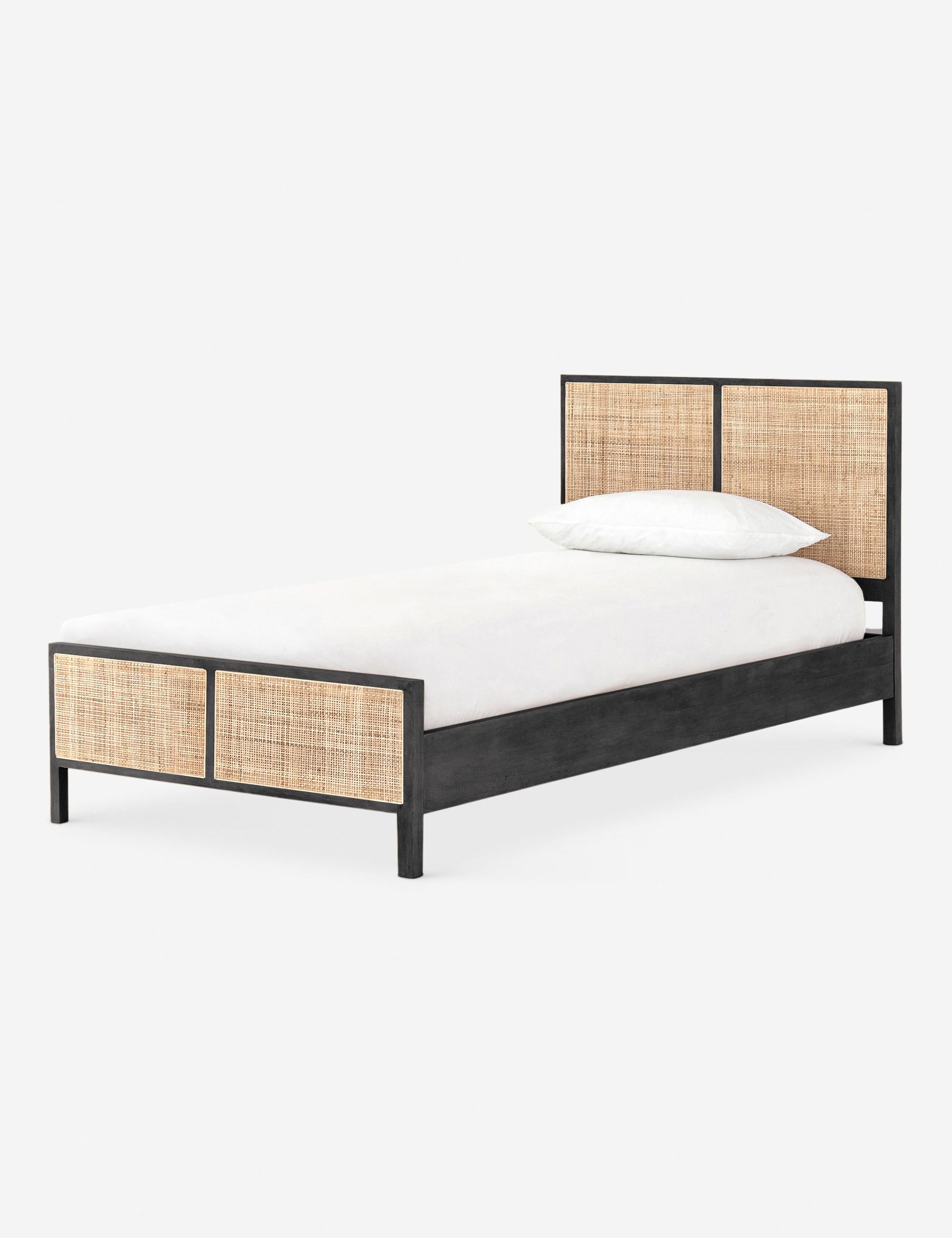 Hannah Platform Bed - Black and Natural / Twin