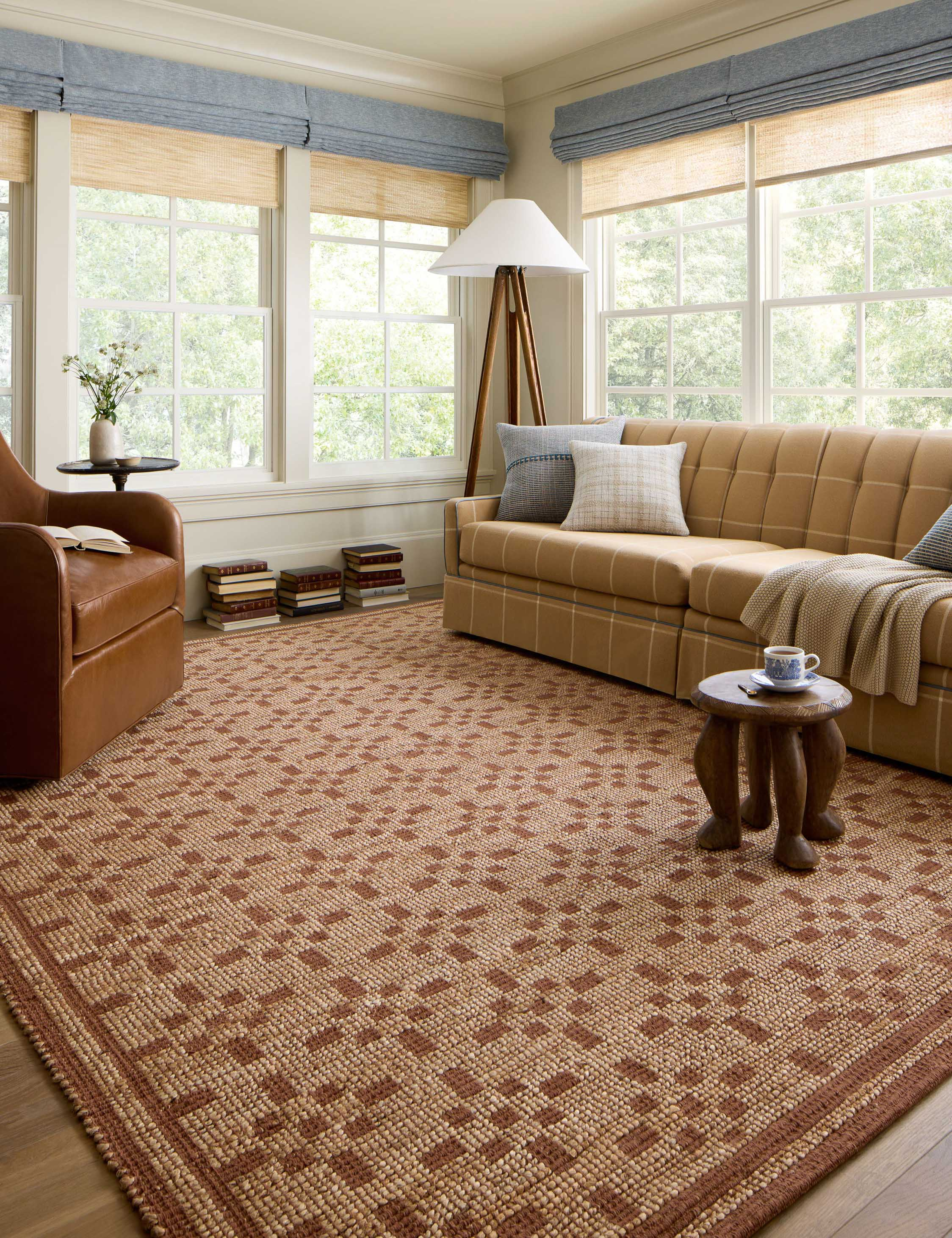 Judy II Jute-Blend Rug by Chris Loves Julia x Loloi - Natural and Spice / 2'6" x 7'6" Runner