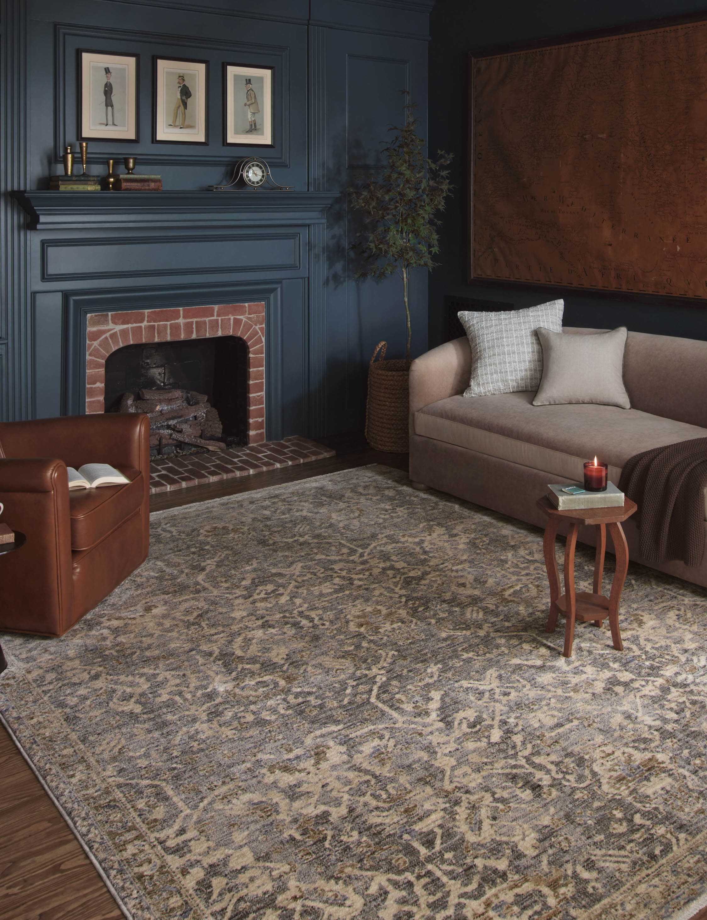 Junie I Rug Magnolia Home by Joanna Gaines x Loloi - Blue and Natural / 6'7" x 9'10"