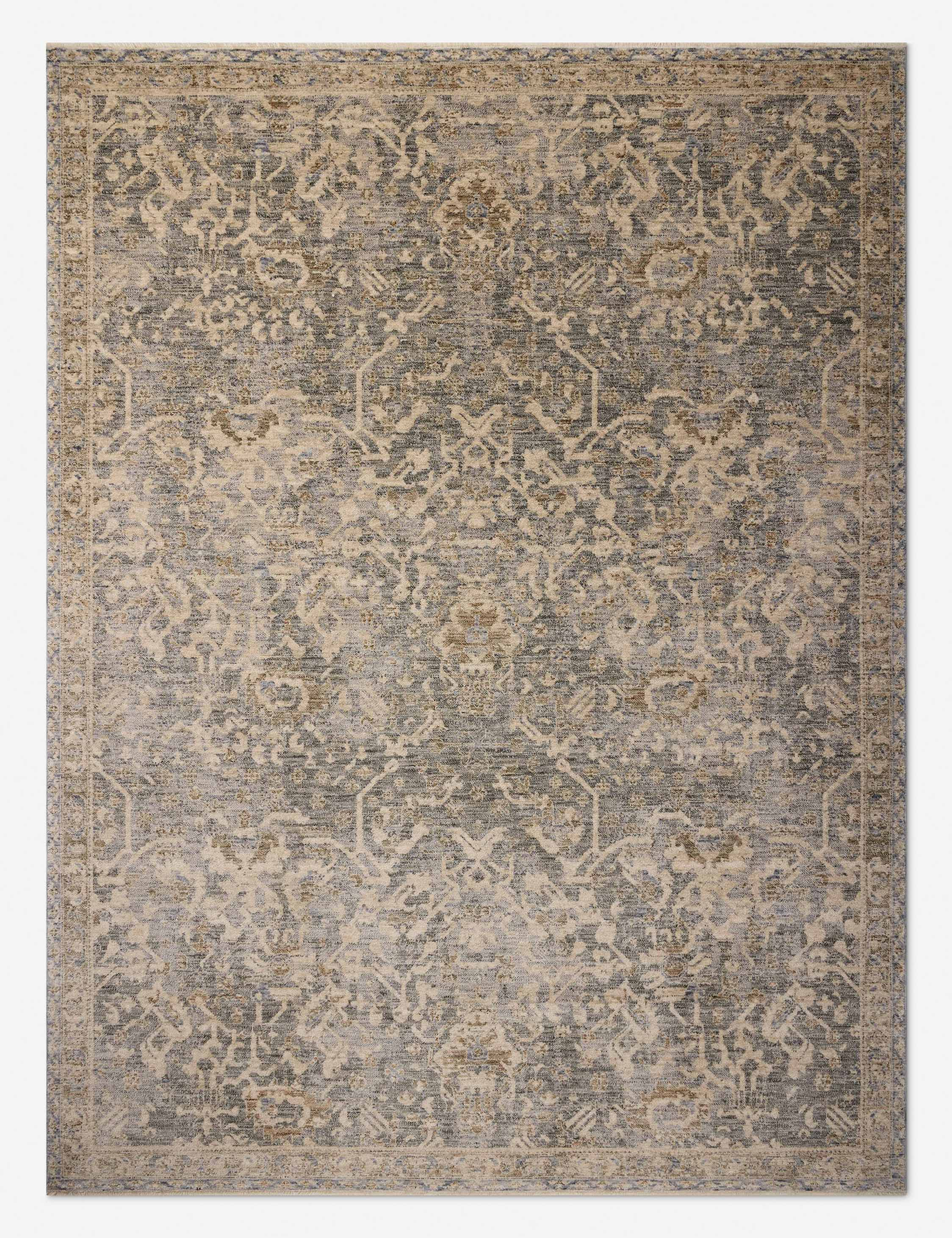 Junie I Rug Magnolia Home by Joanna Gaines x Loloi - Blue and Natural / 6'7" x 9'10"