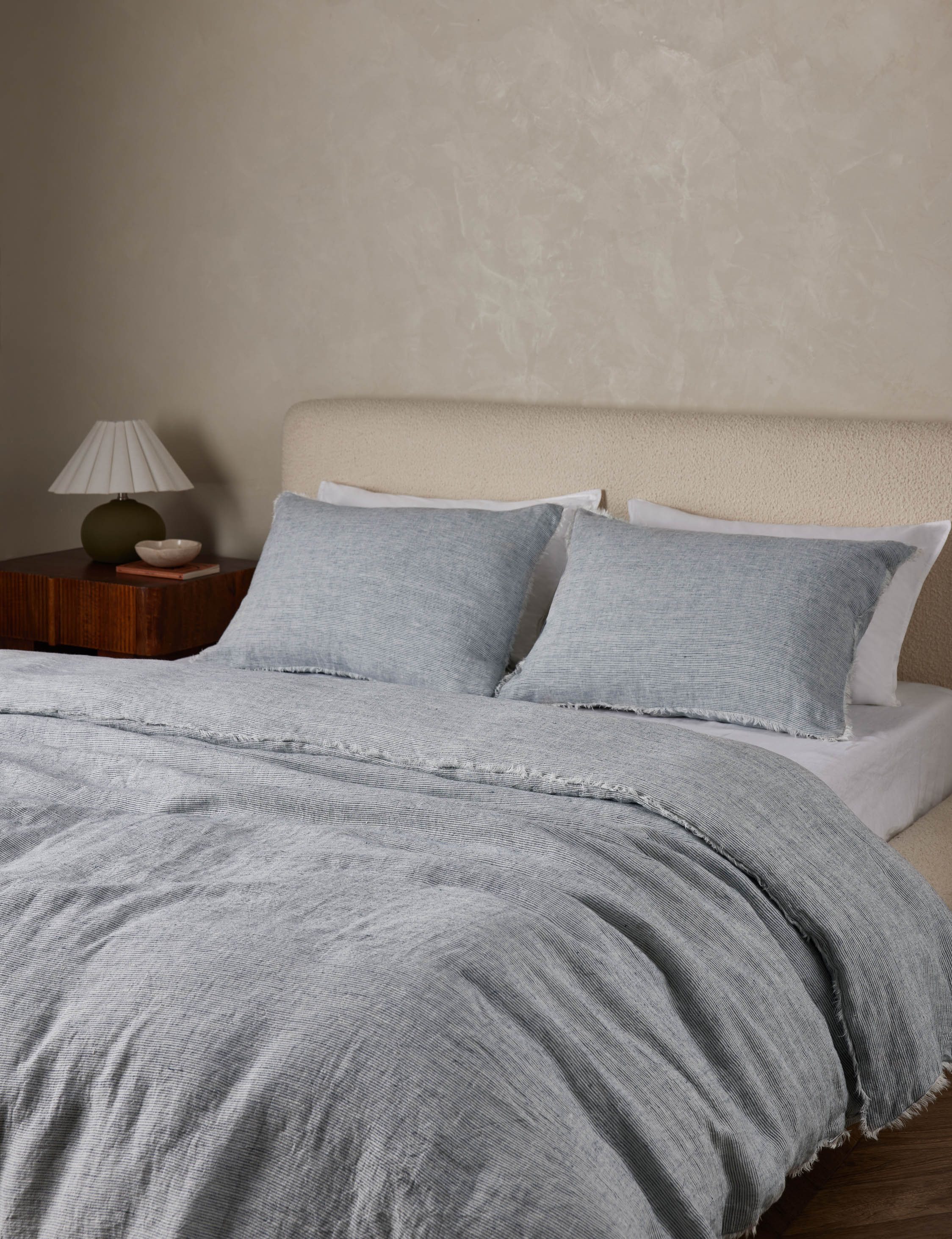 Logan Linen Duvet by Pom Pom at Home - Navy / King