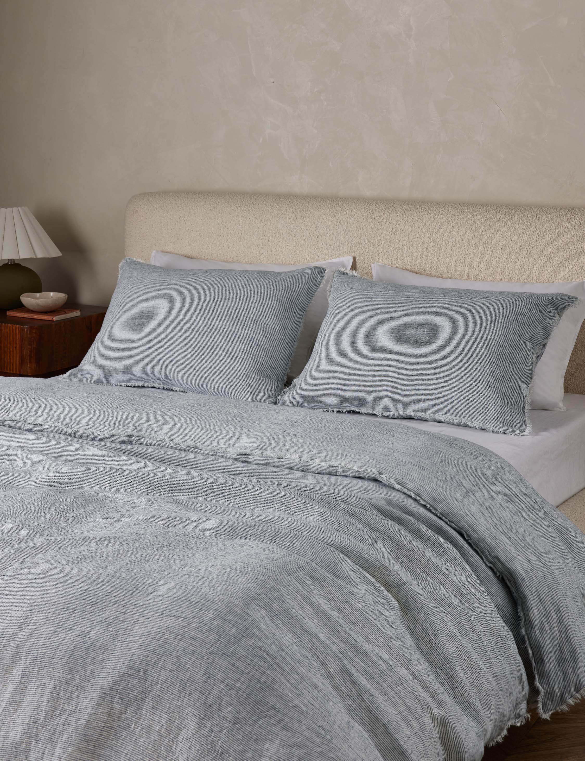 Logan Linen Sham by Pom Pom at Home - Navy / Standard