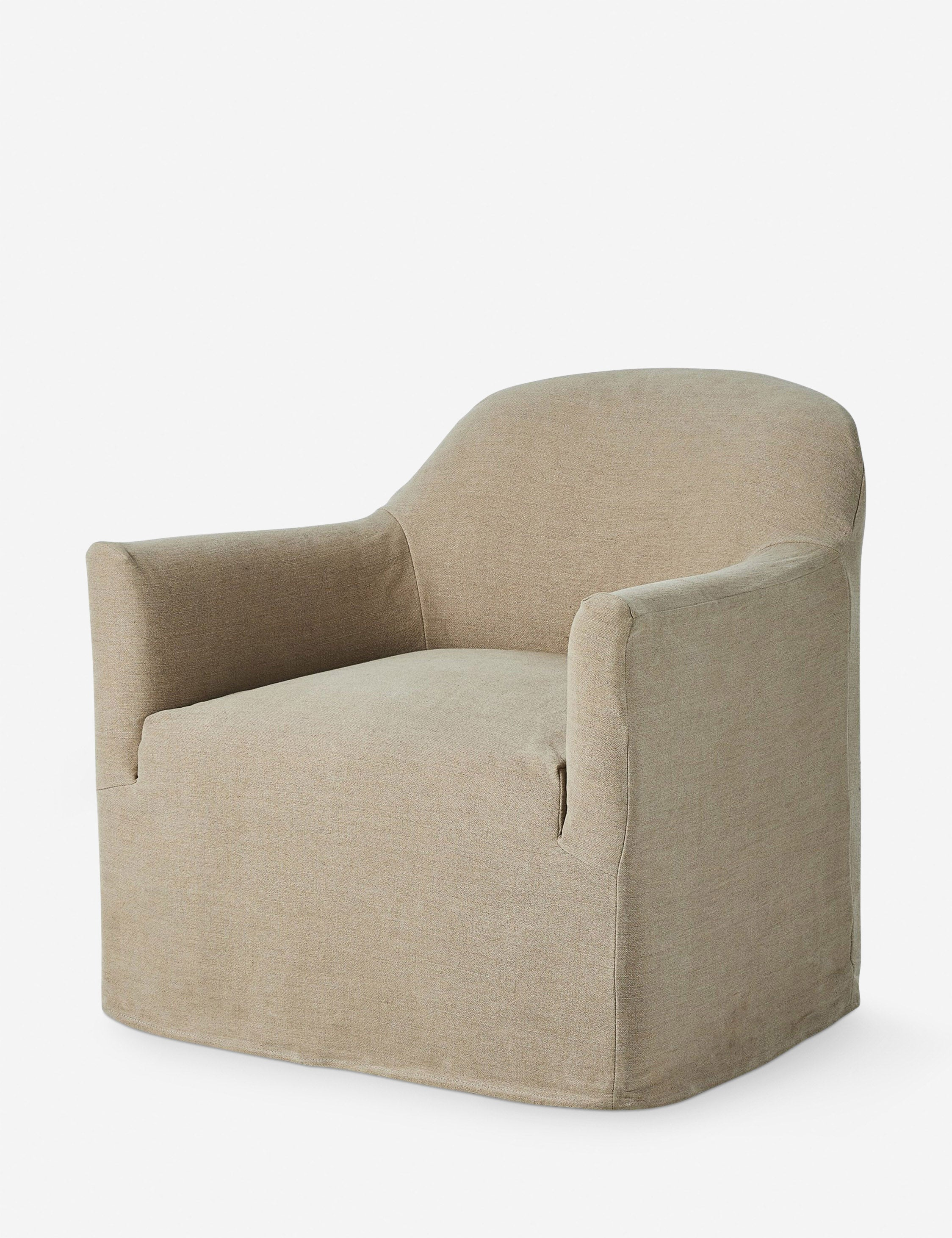 Lowell Slipcover Swivel Chair by Amber Lewis x Four Hands - Dune