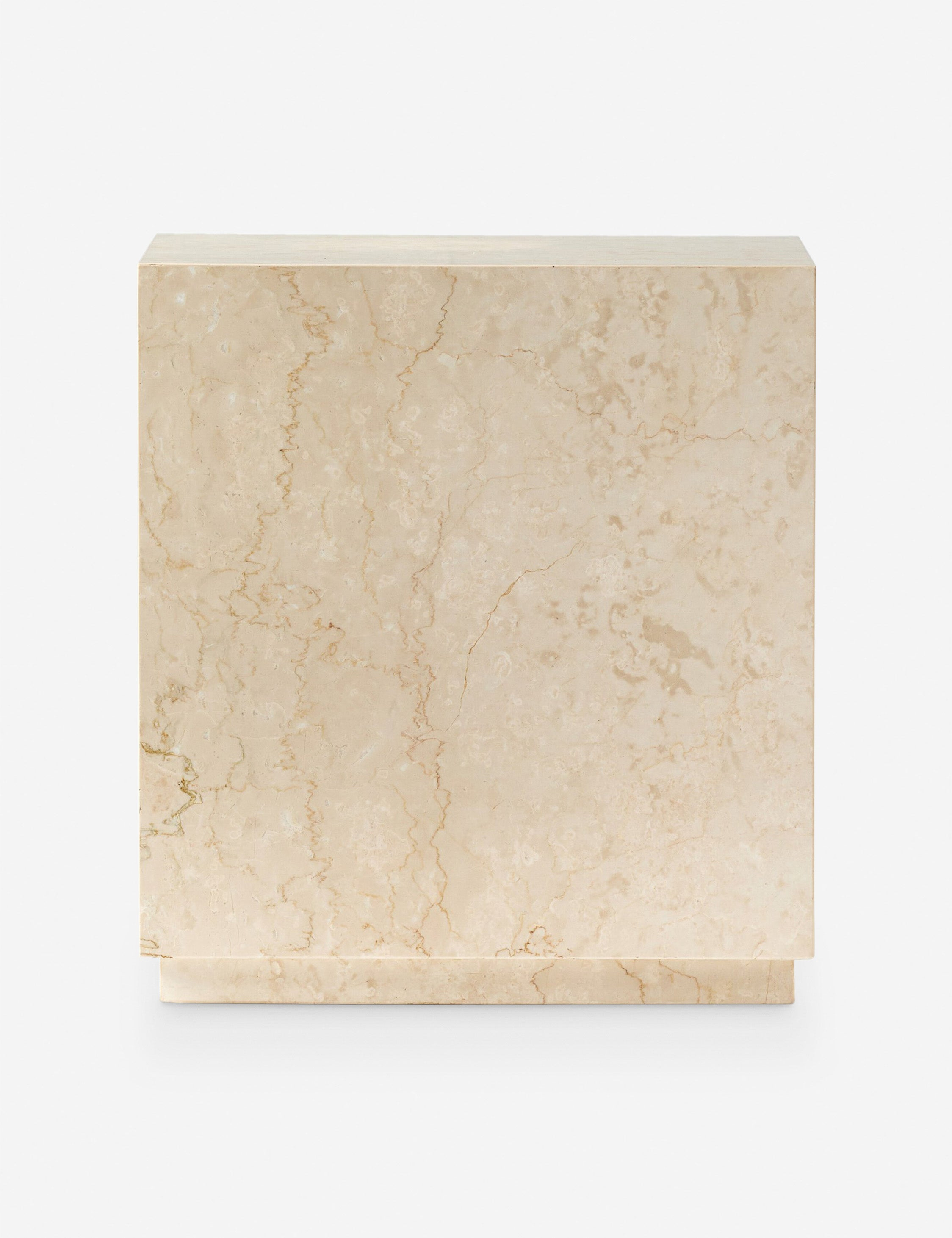 Alber Indoor / Outdoor Side Table - Cream Marble