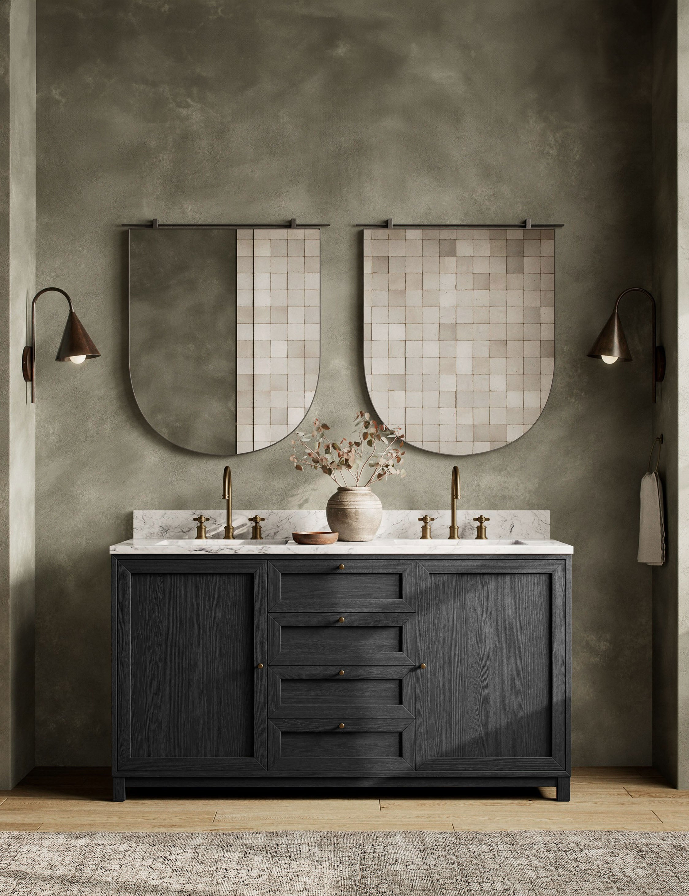 Jessop Vanity - Black / 60"W