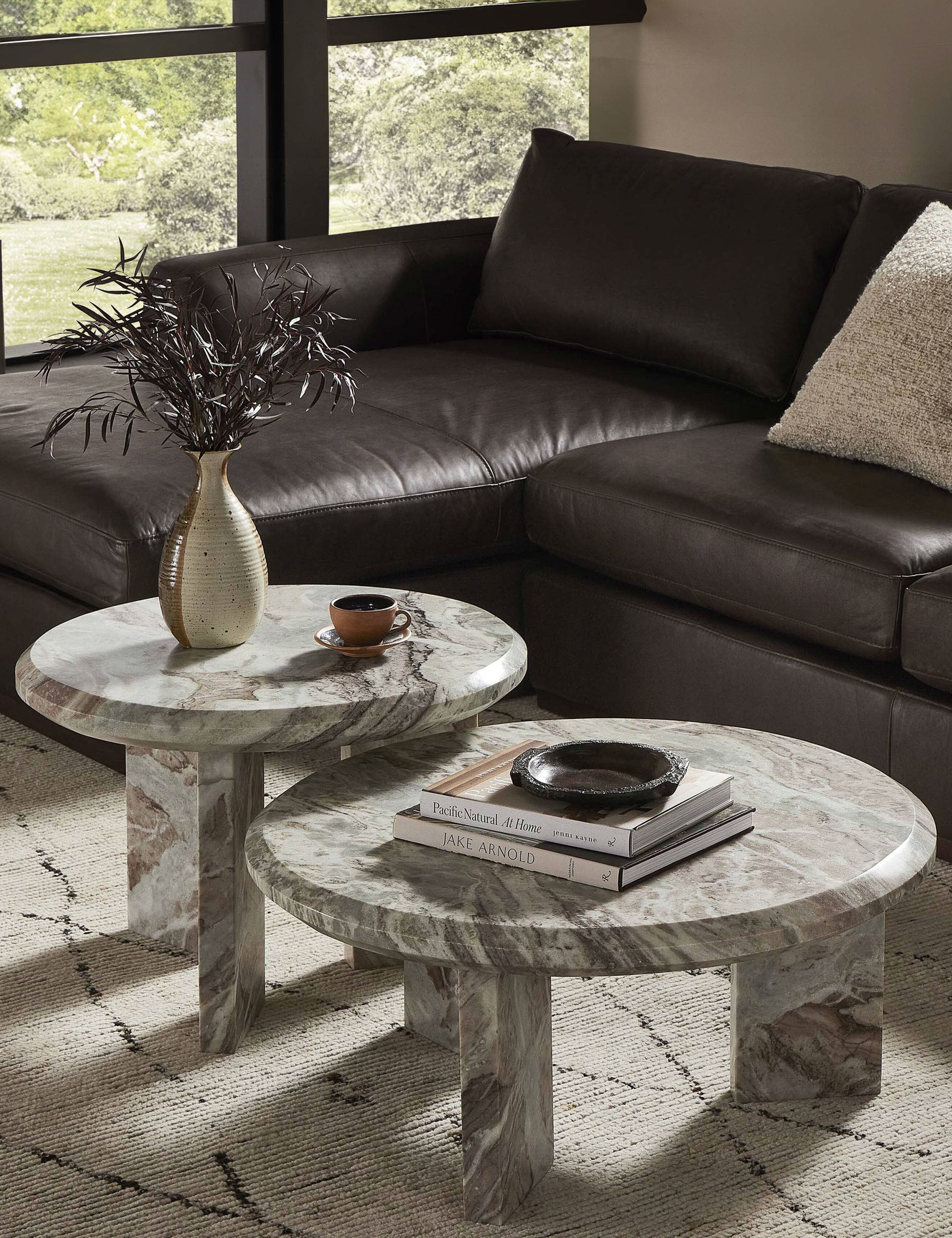 Kapala Nesting Coffee Table (Set of 2) - Taupe Marble