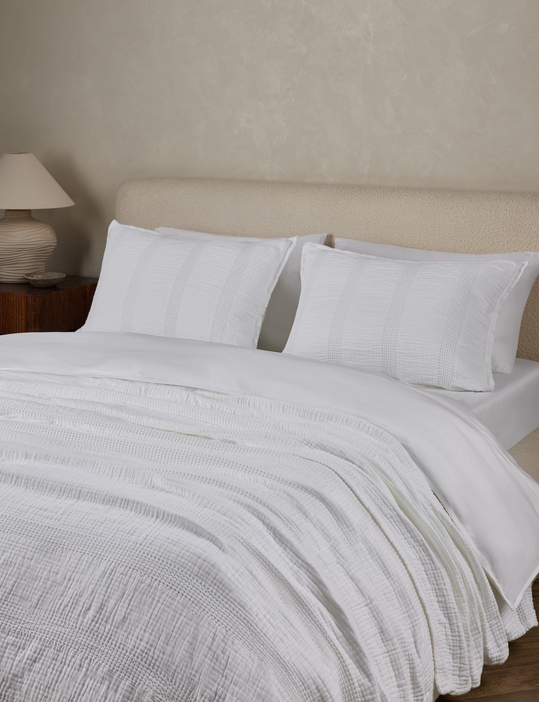 Nantucket Cotton Matelassé Sham by Pom Pom at Home - White / Standard