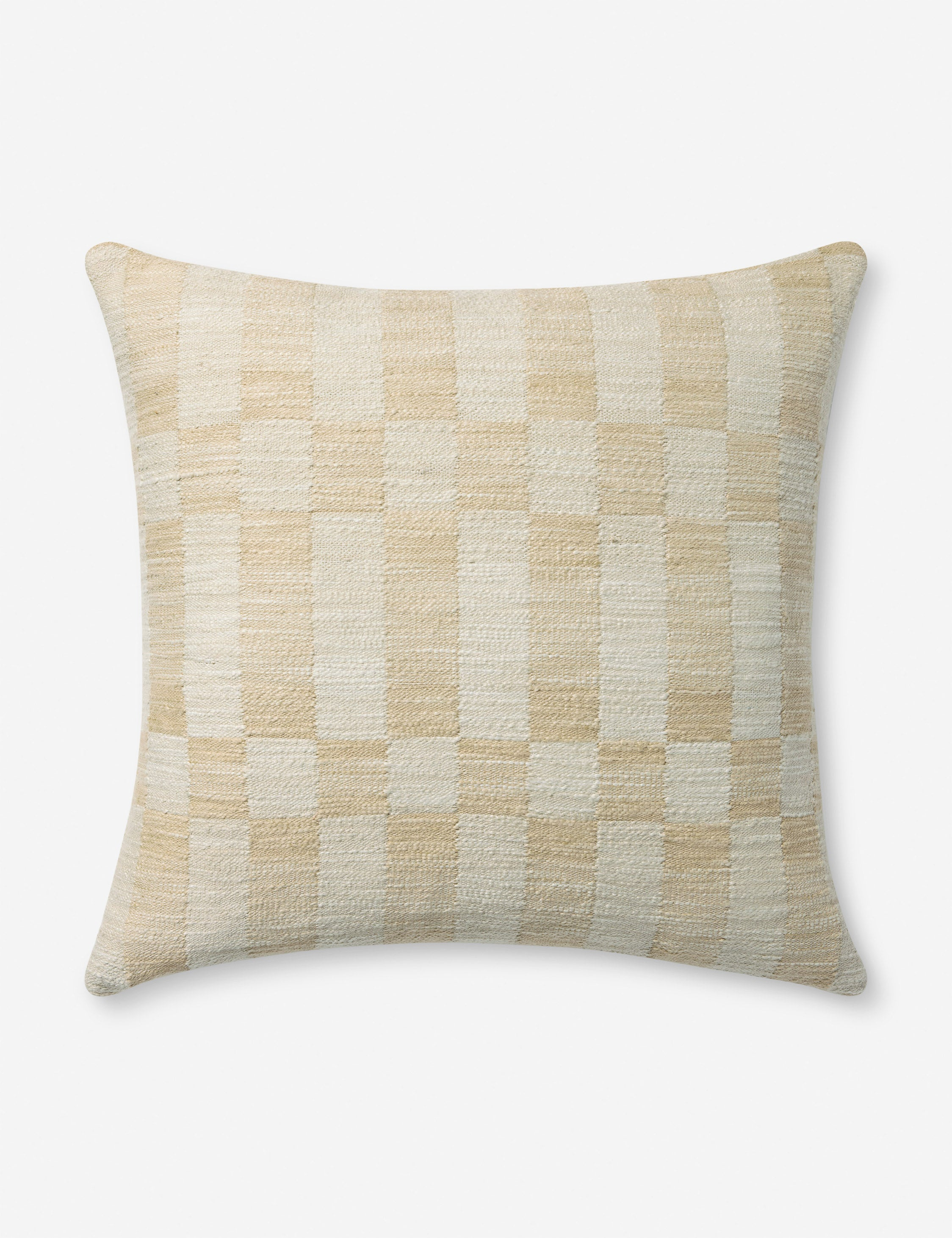 Adams Pillow by Amber Lewis x Loloi - Sand and Ivory / 18" x 18" / Polyester