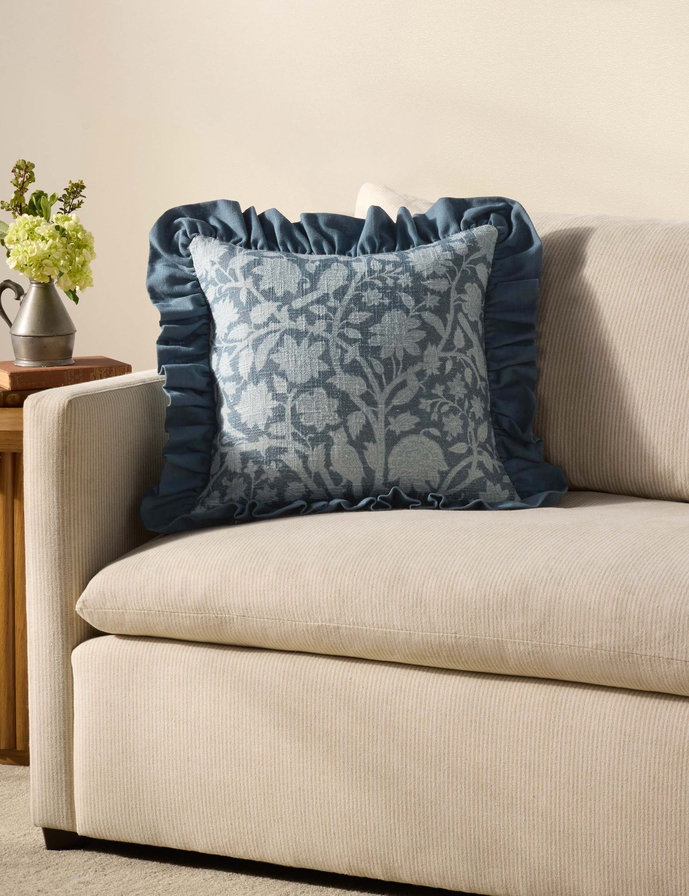 Kathleen Pillow by Chris Loves Julia x Loloi - Blue / 18" x 18" / Polyester