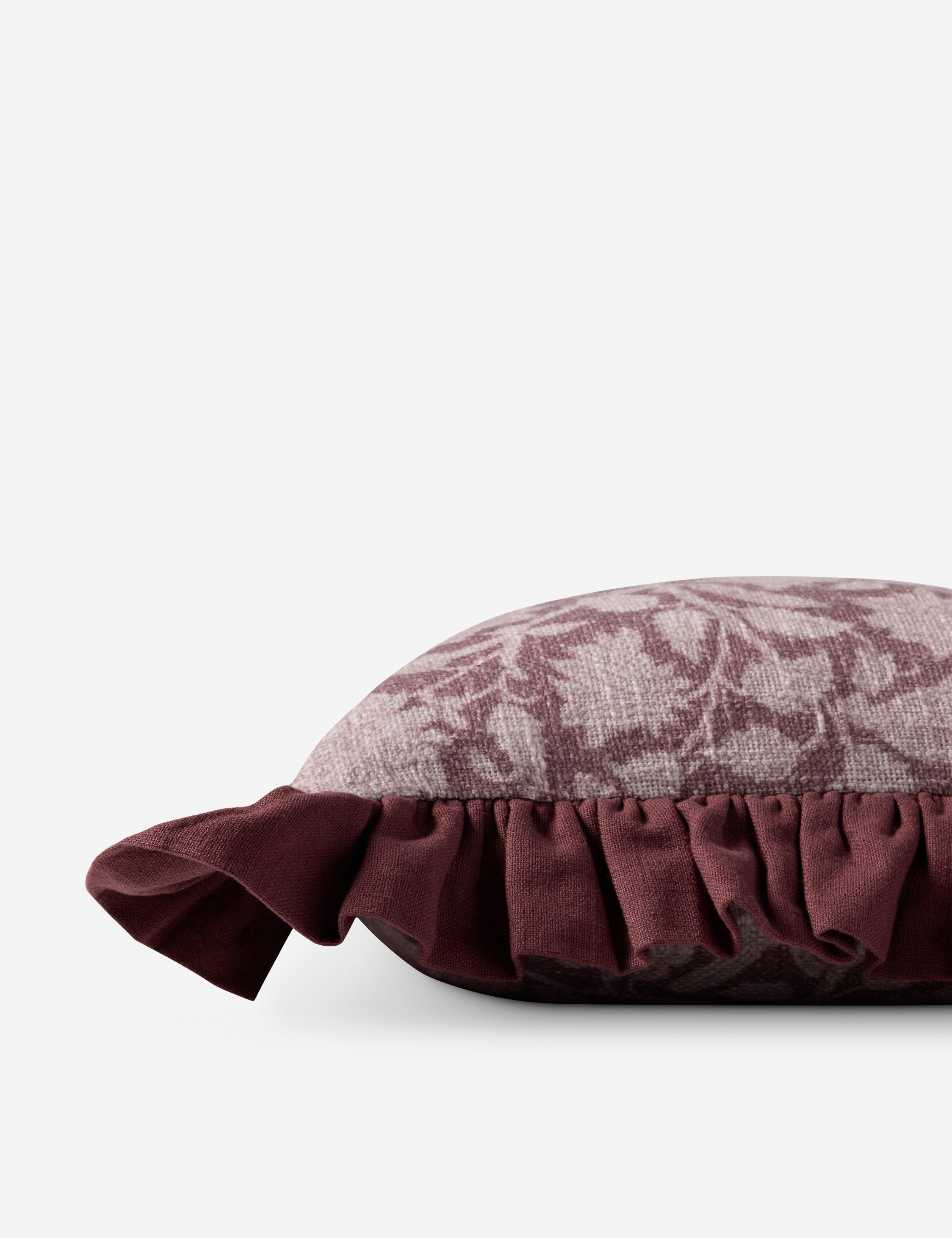 Kathleen Pillow by Chris Loves Julia x Loloi - Wine / 18" x 18" / Polyester