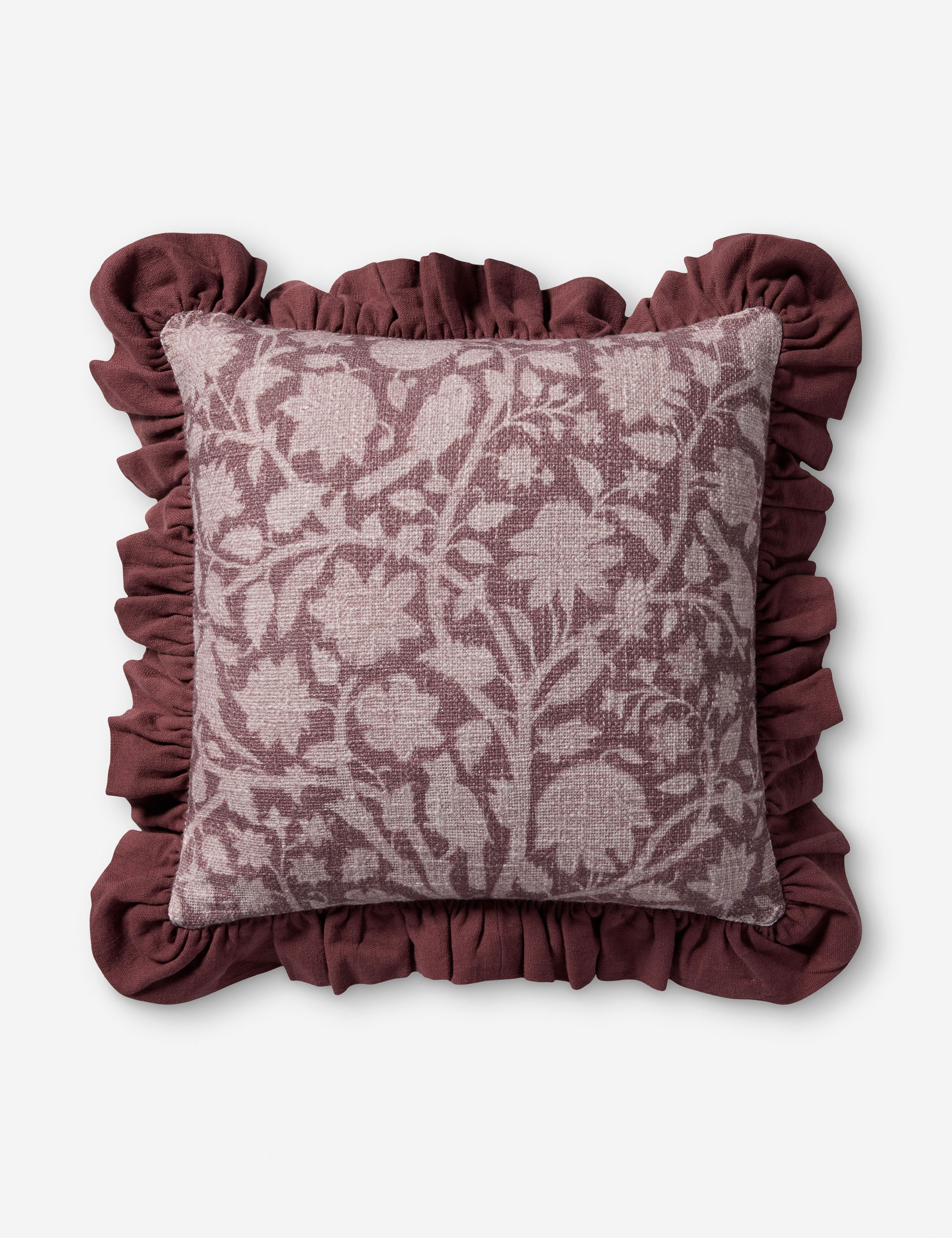 Kathleen Pillow by Chris Loves Julia x Loloi - Wine / 18" x 18" / Polyester