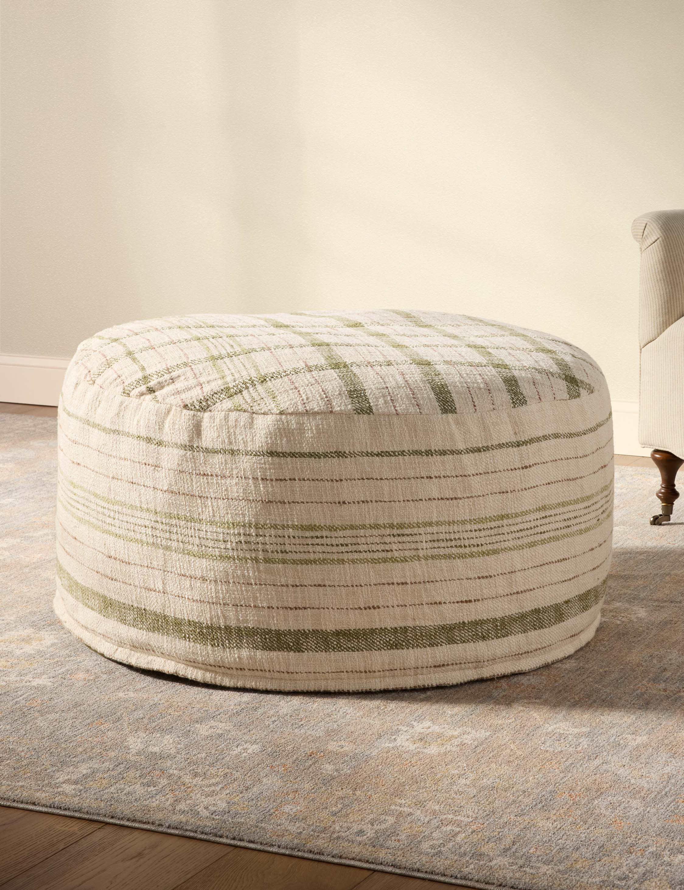 Wallace Pouf by Chris Loves Julia x Loloi - Cream