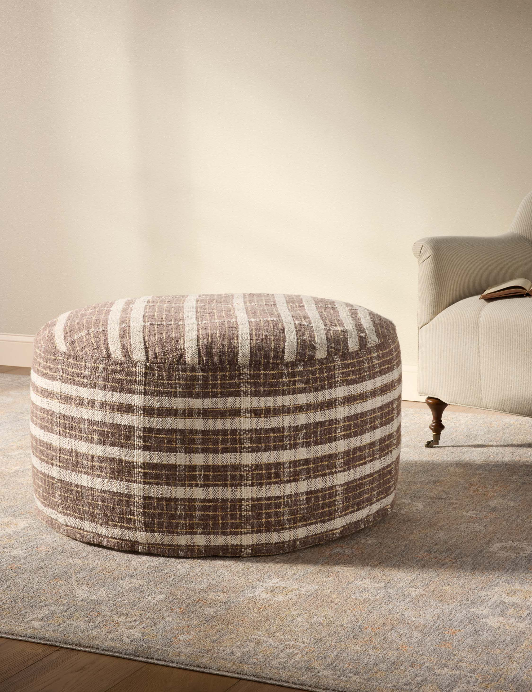Wallace Pouf by Chris Loves Julia x Loloi - Chocolate