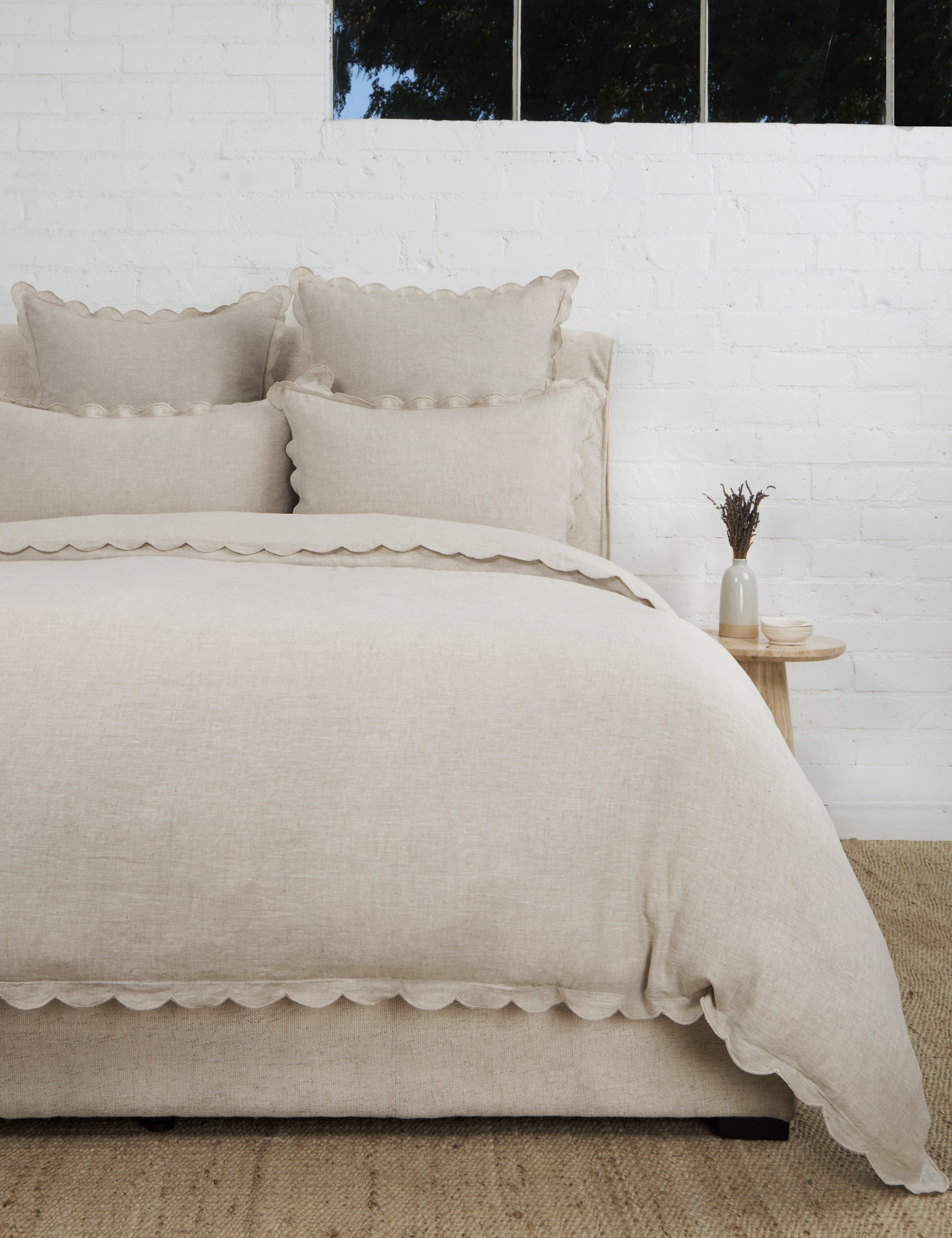 Kelly Linen Duvet Cover by Pom Pom At Home - Flax / Queen