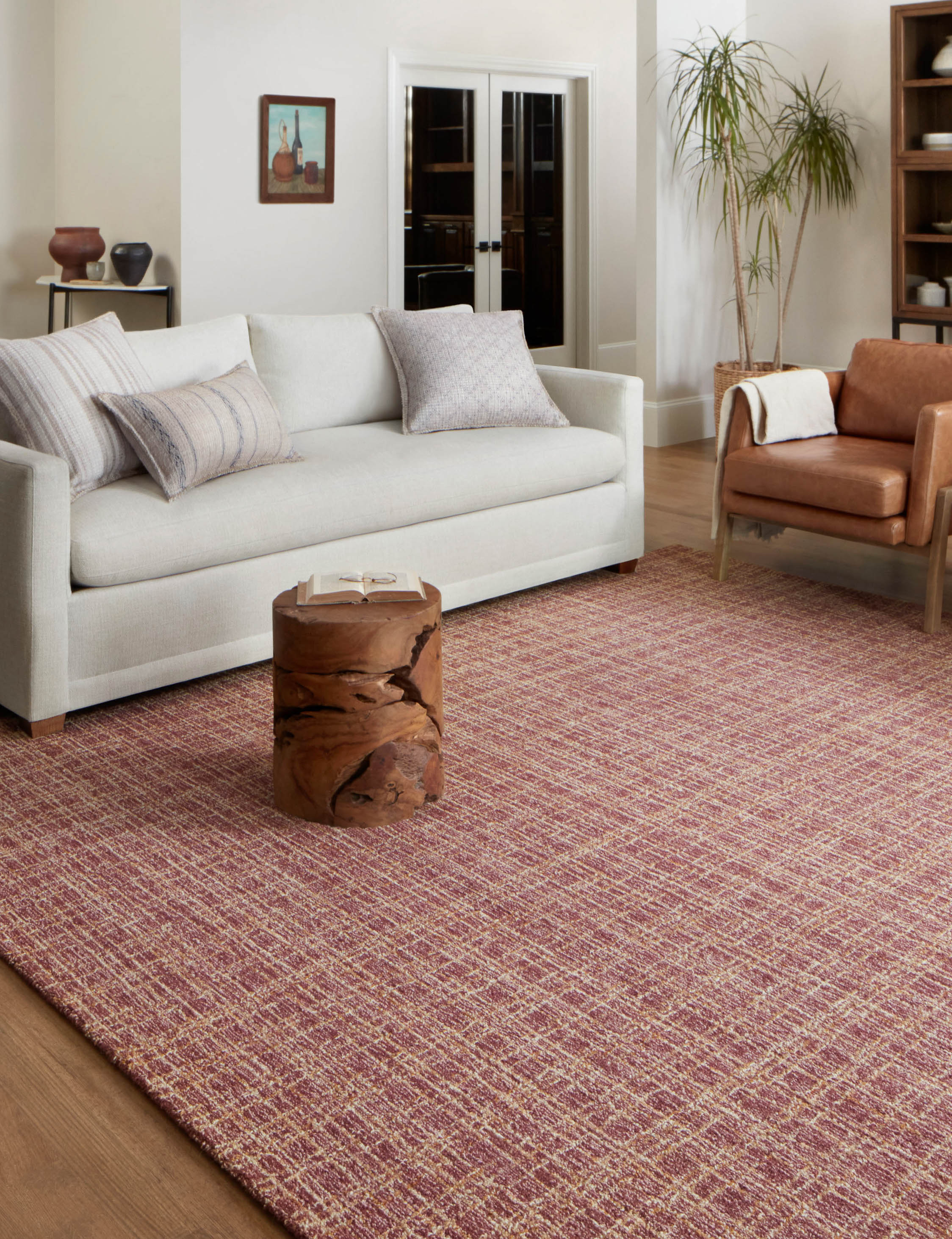 Polly I Hand-Tufted Wool Rug by Chris Loves Julia x Loloi - Berry and Natural / 2'6" x 9'9" Runner