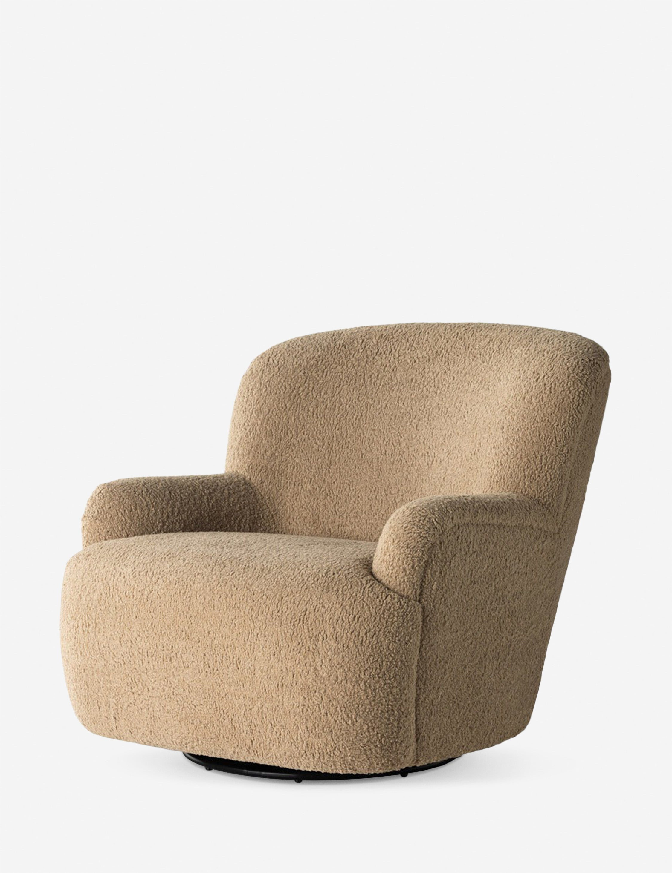 Preston Swivel Accent Chair - Camel Sheepskin